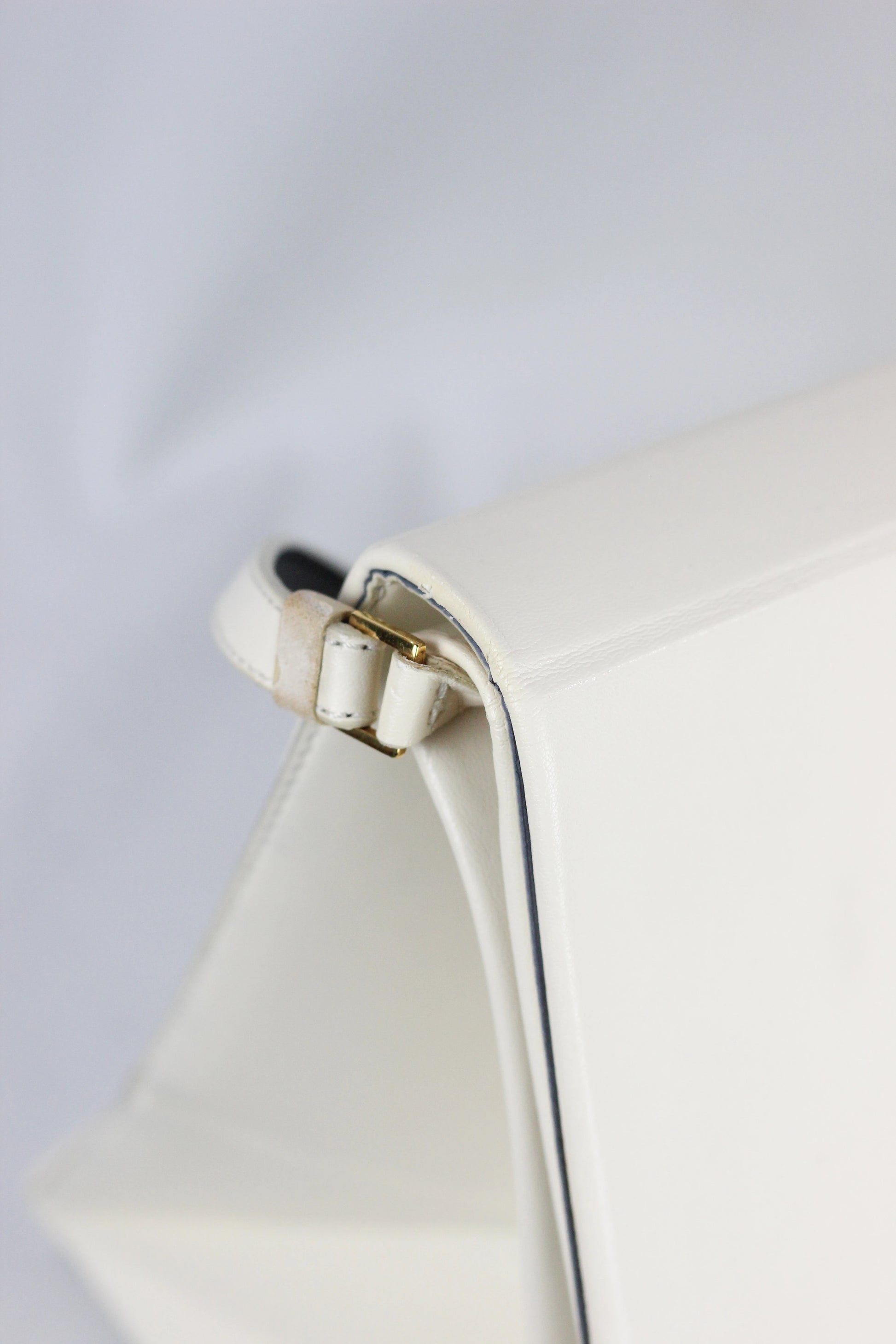 White Vegan Leather Envelope Shoulder Bag FW2013