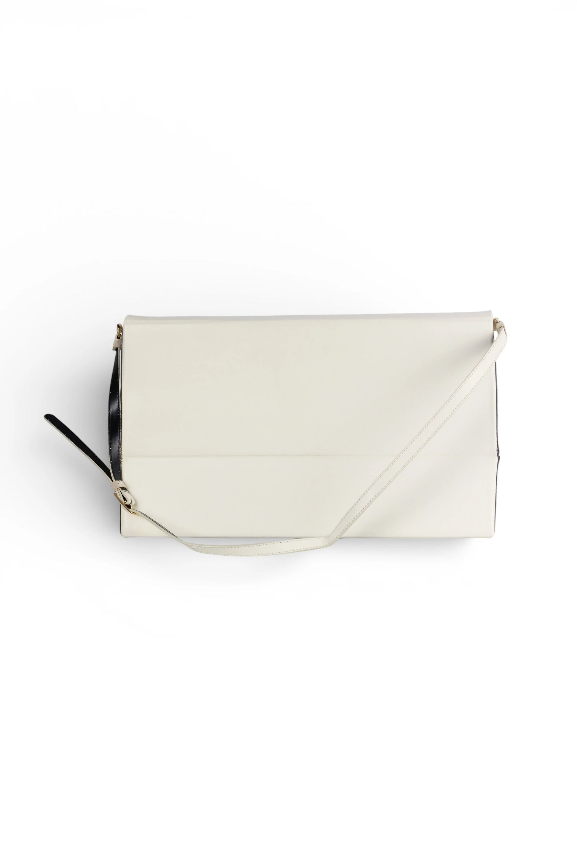 White Vegan Leather Envelope Shoulder Bag FW2013