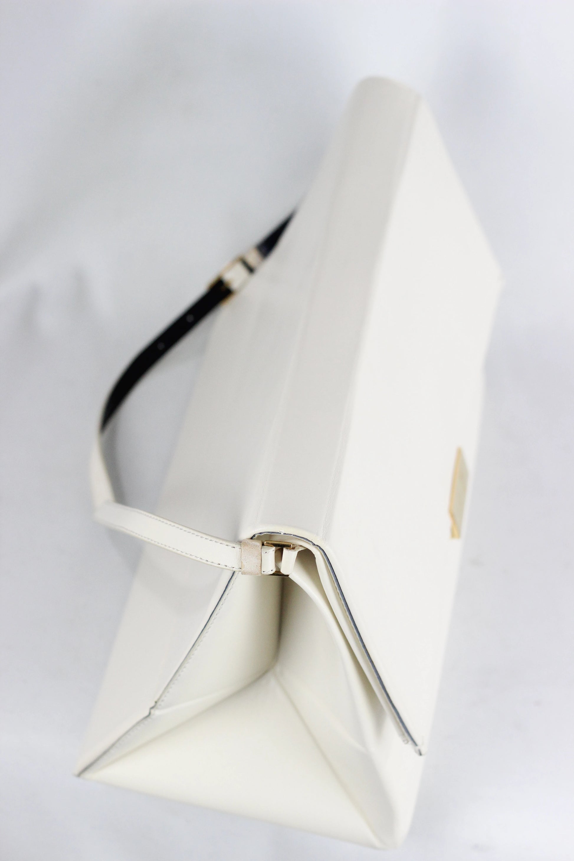 White Vegan Leather Envelope Shoulder Bag FW2013