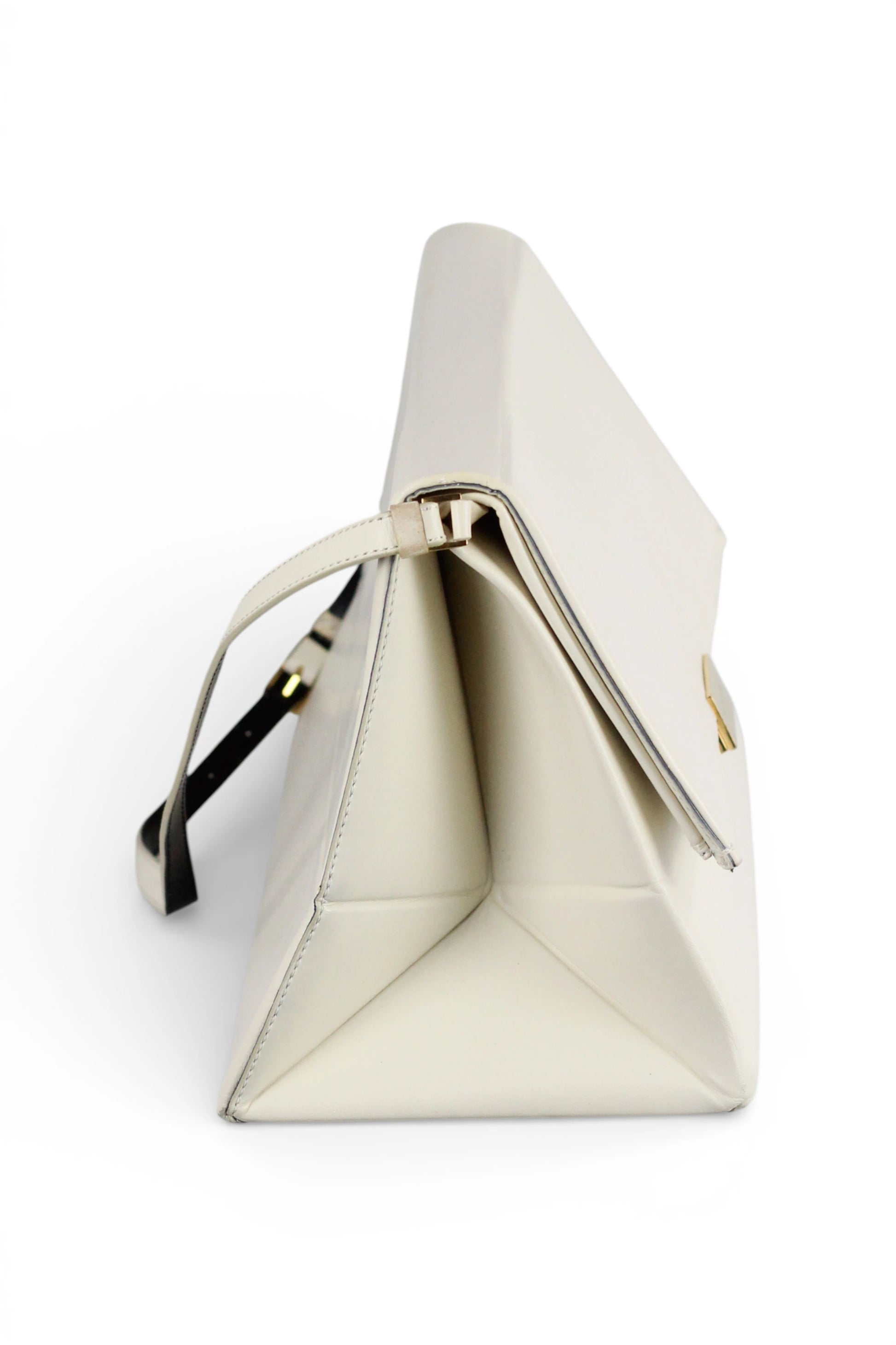 White Vegan Leather Envelope Shoulder Bag FW2013