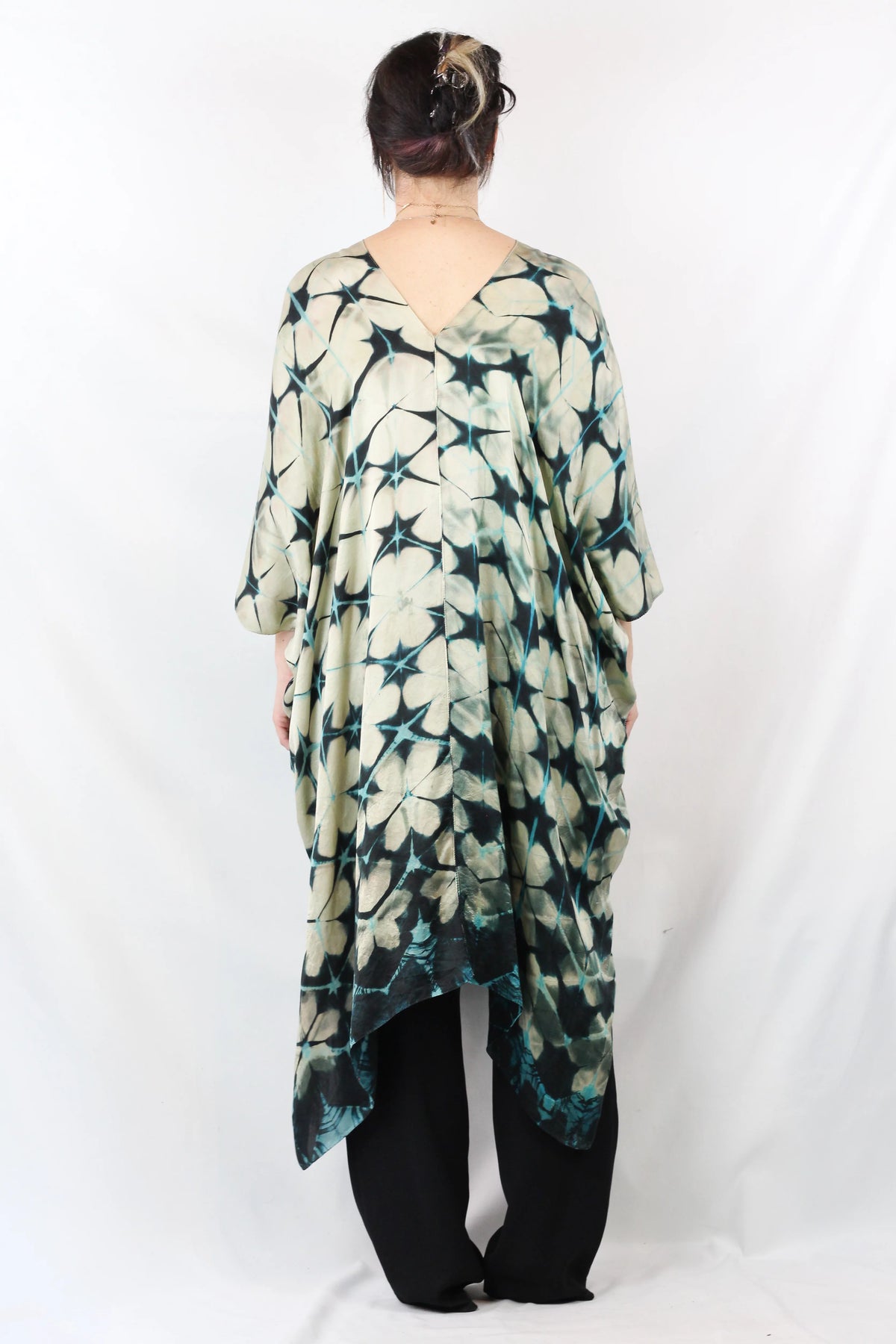 Silk Shibori Kaftan Top