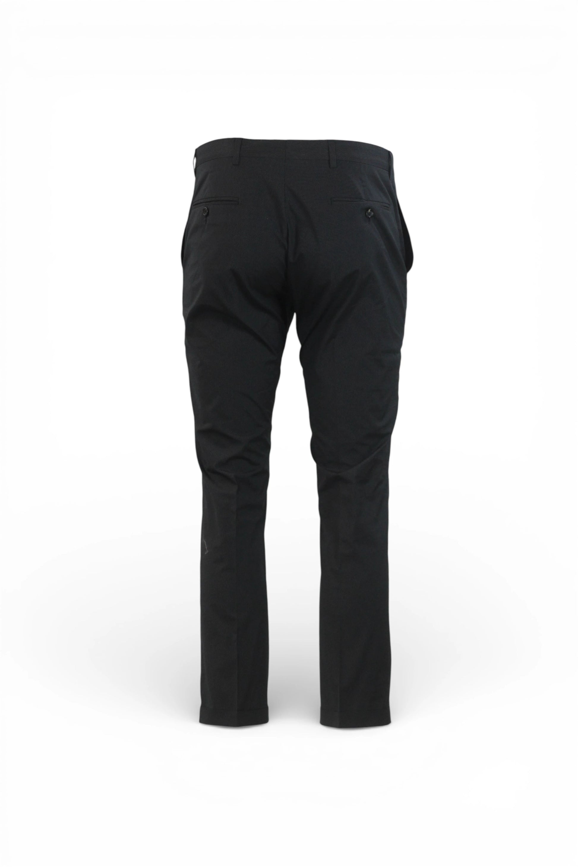 Black Micro-Pinstriped Trousers