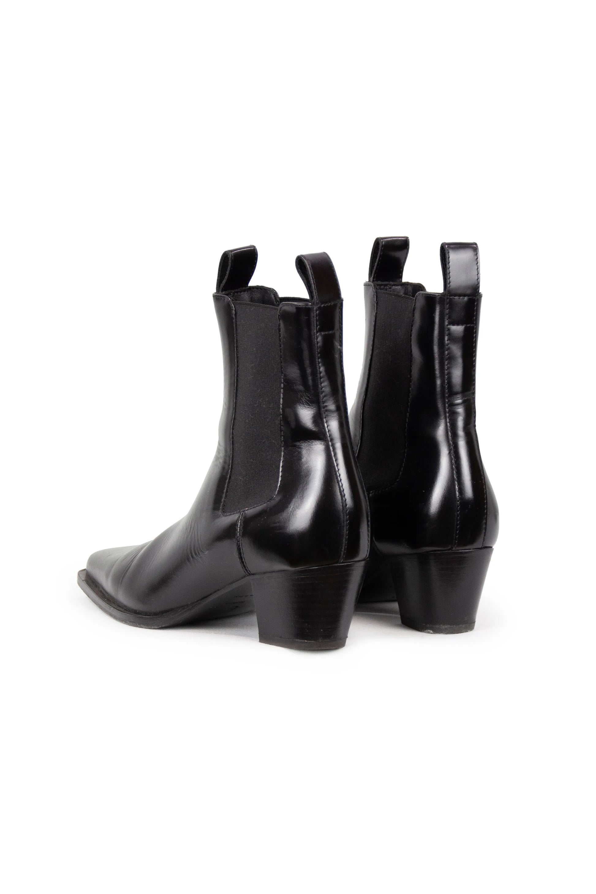 Black brushed leather Chelsea boots