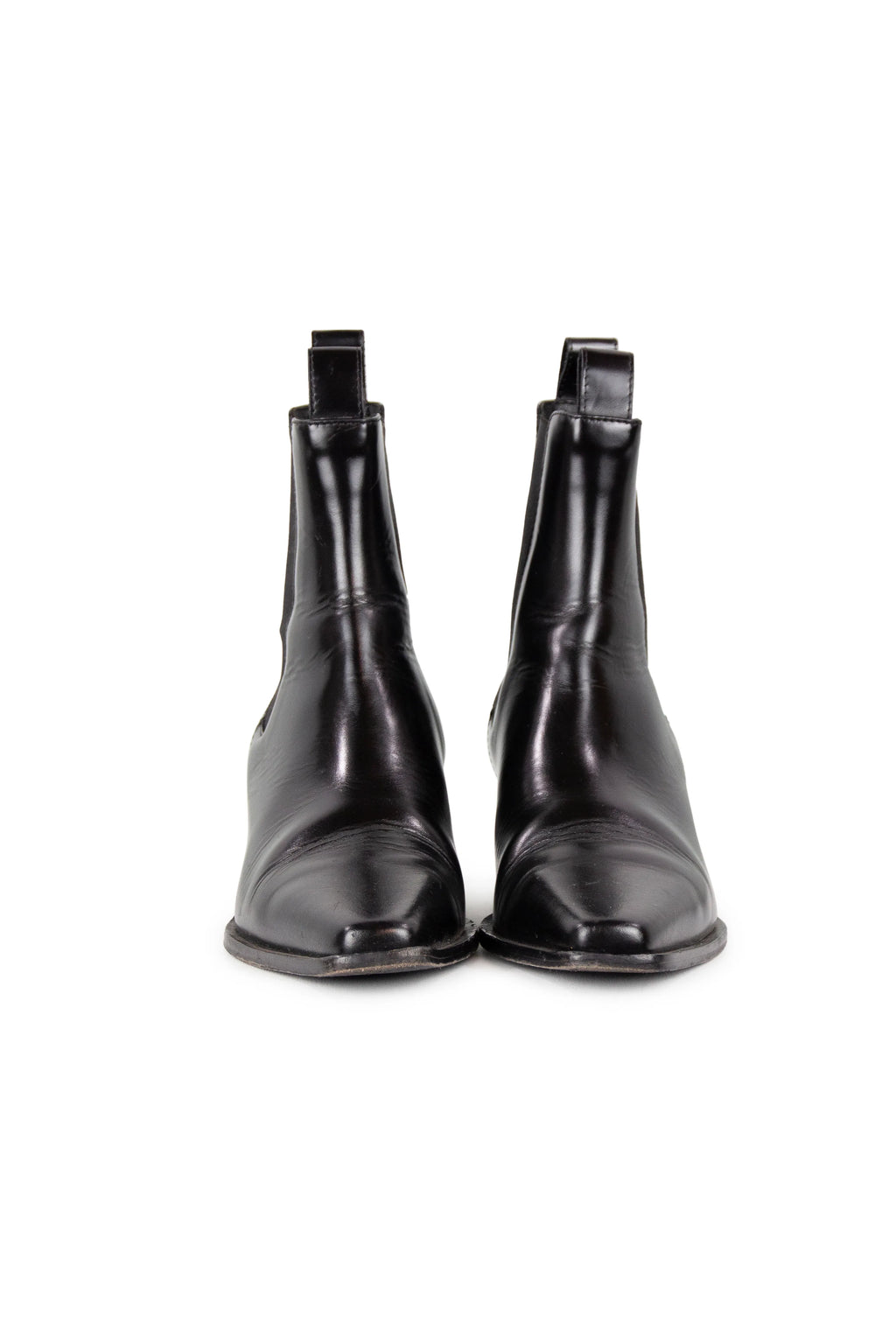 Black brushed leather Chelsea boots