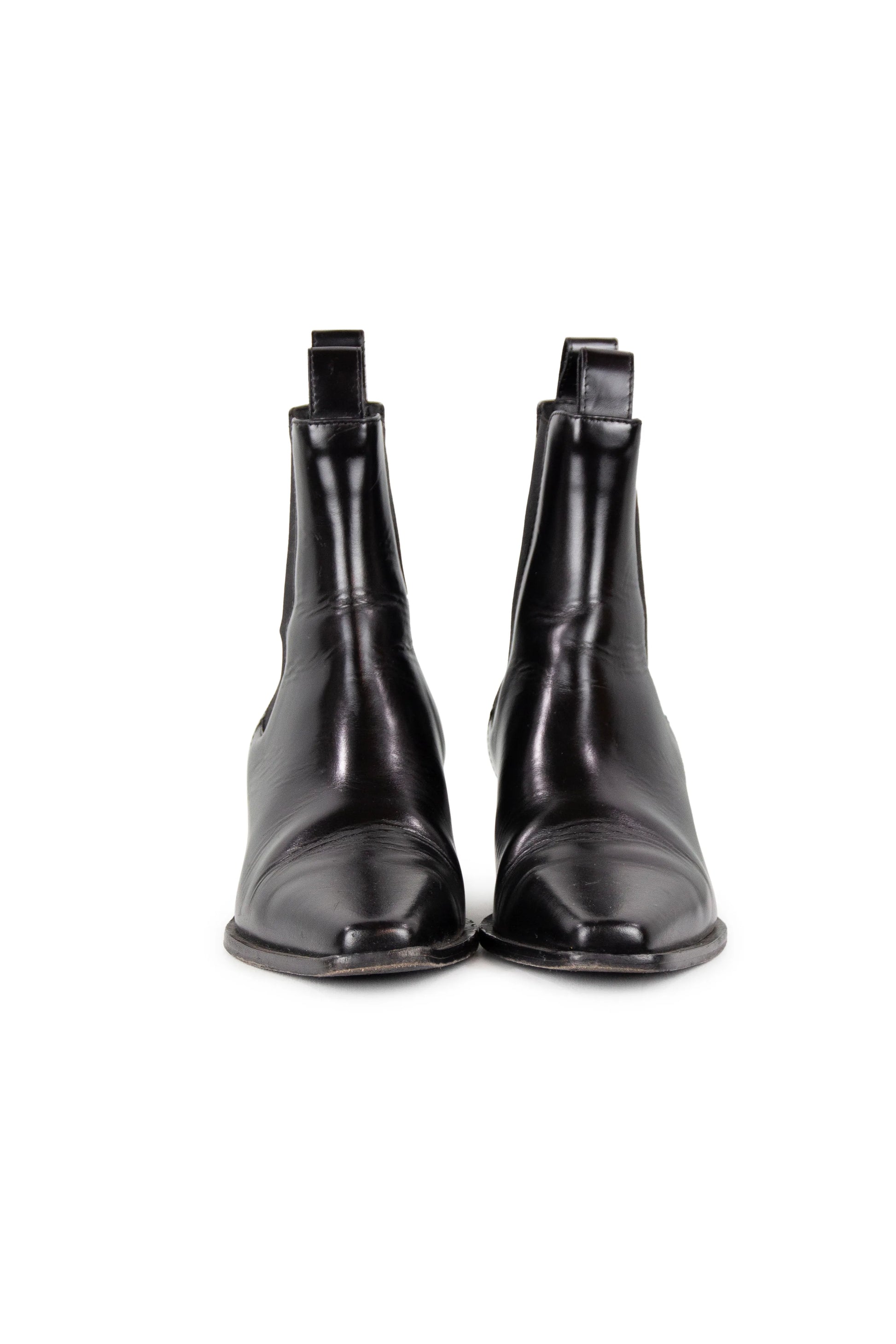 Black brushed leather Chelsea boots