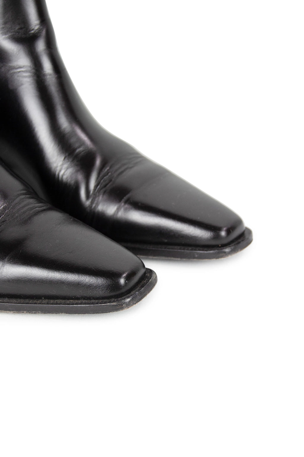 Black brushed leather Chelsea boots