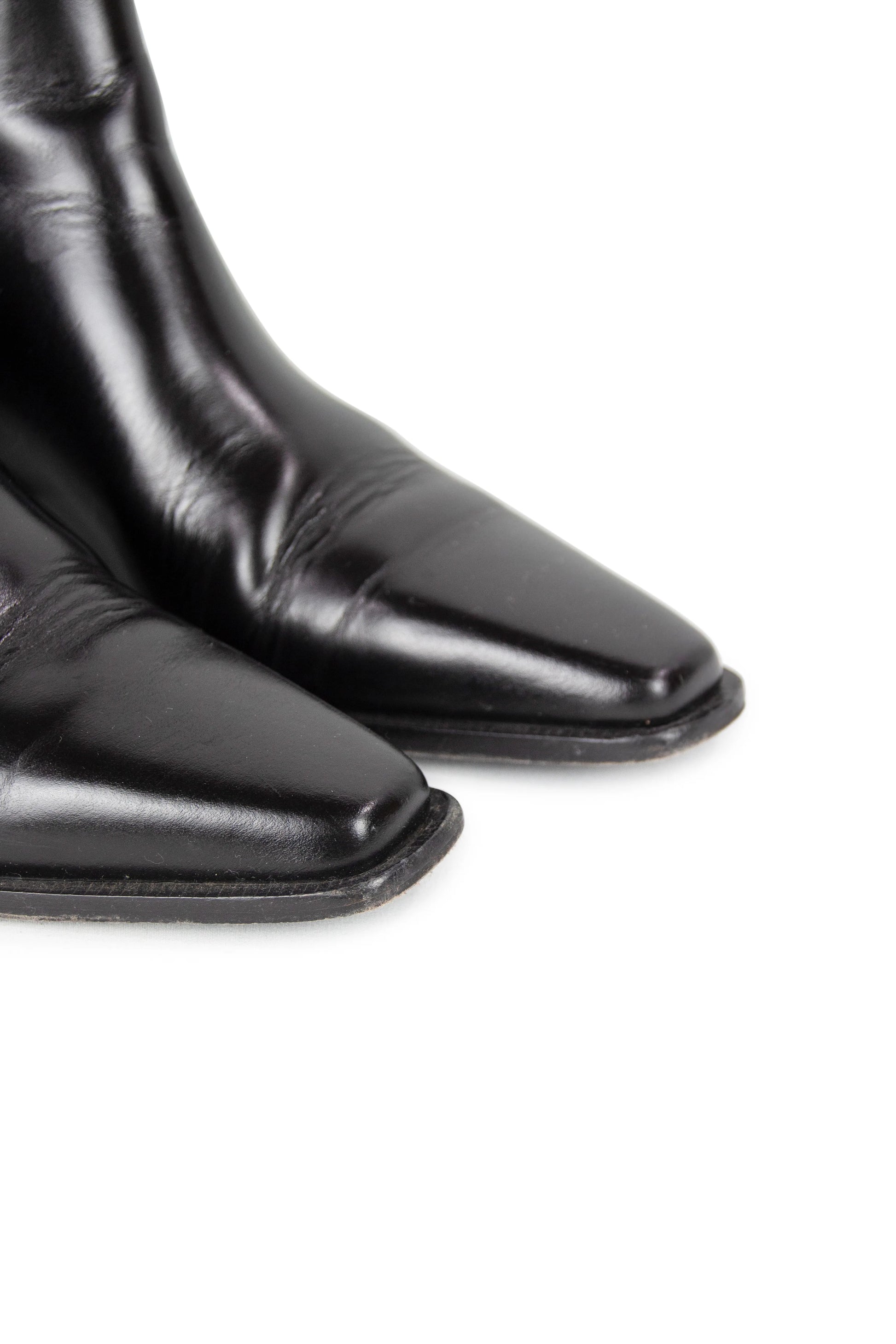 Black brushed leather Chelsea boots