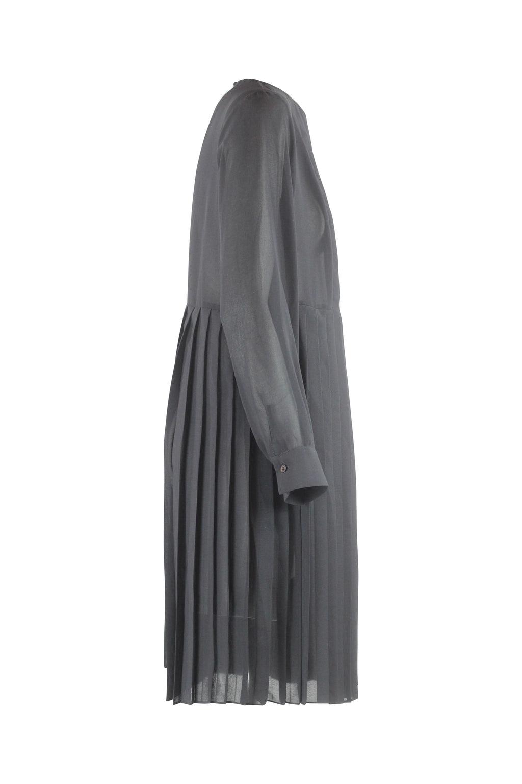 Long Sleeve Pleated Dress with Slip