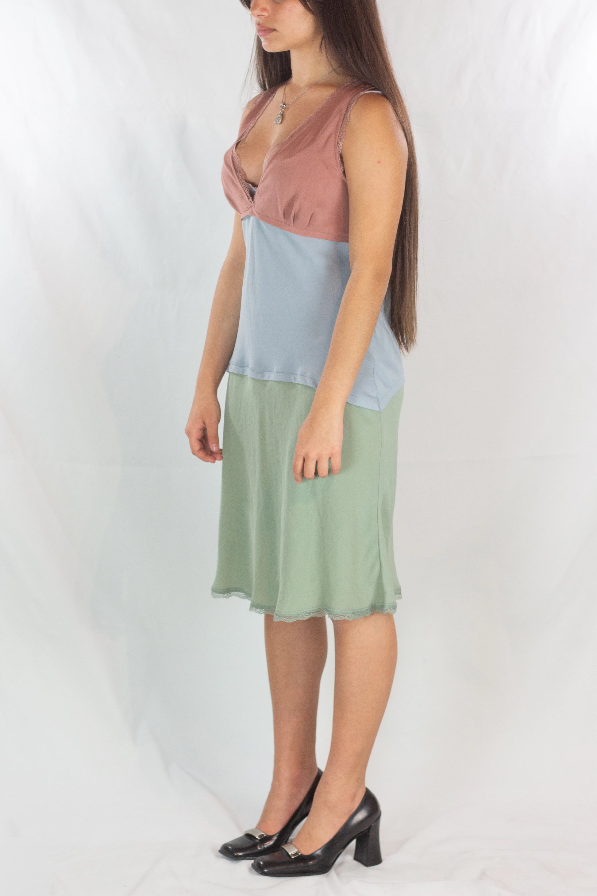 Pastel Sleeveless V-Neck Dress
