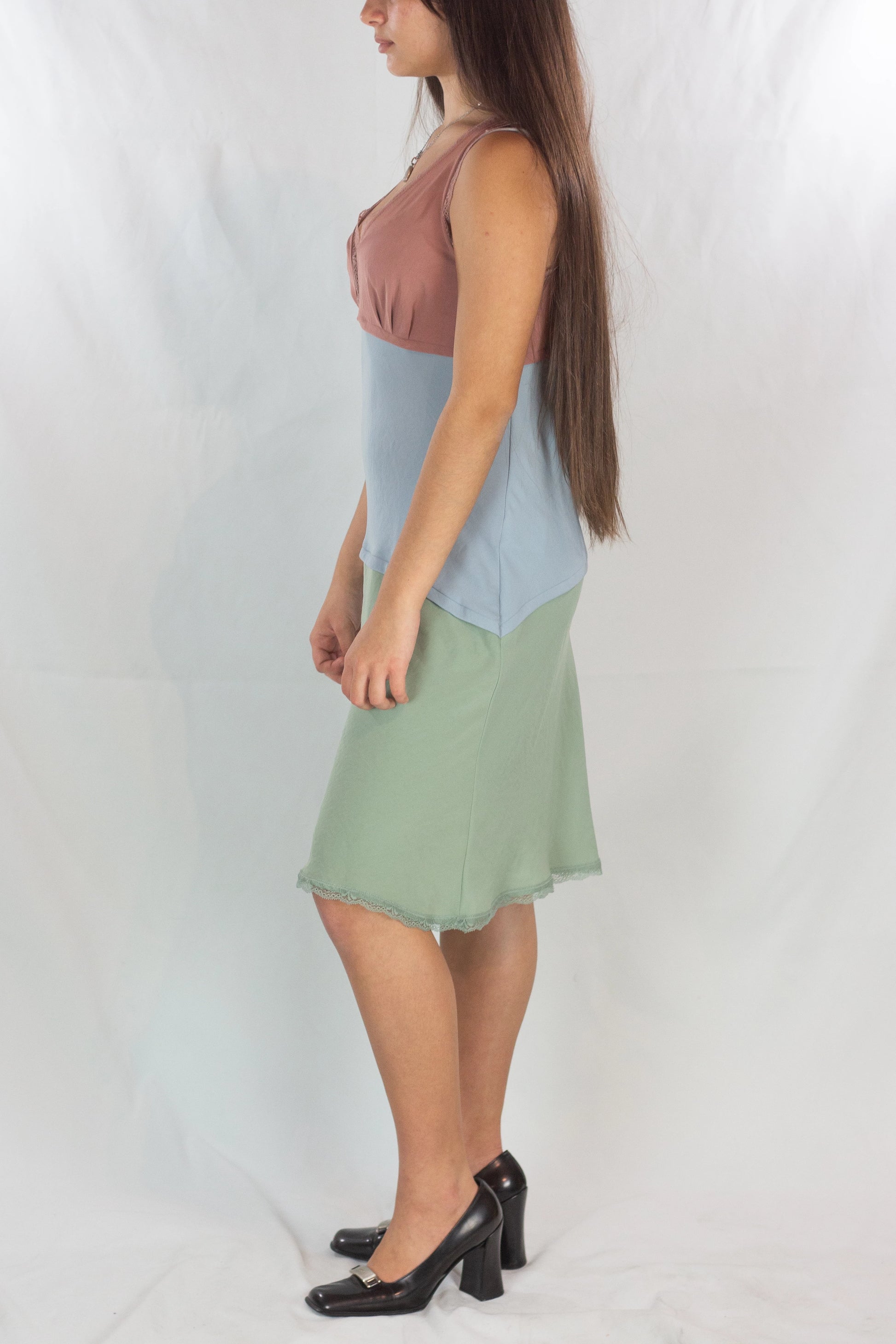 Pastel Sleeveless V-Neck Dress