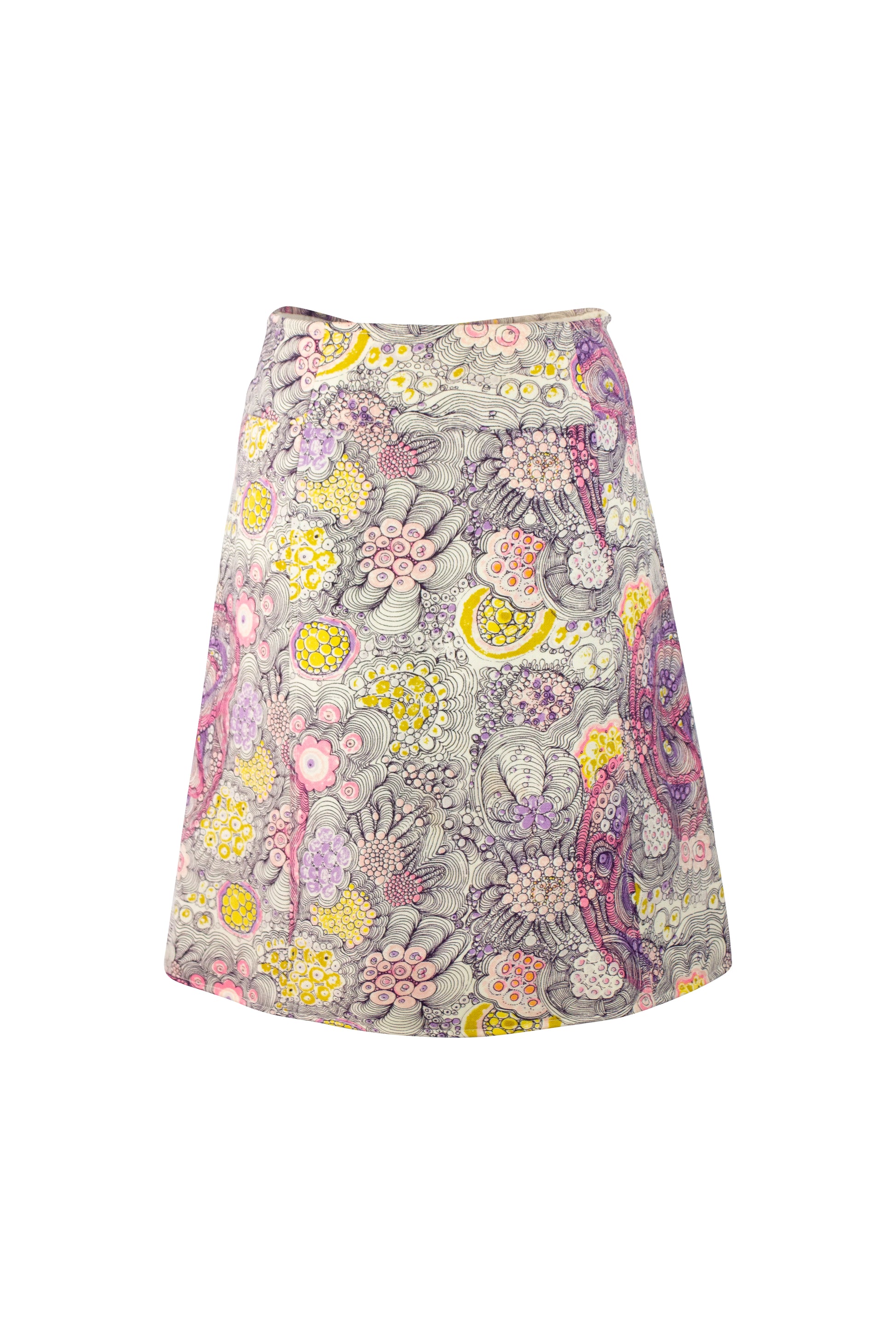 Set with Tie-Dye Floral Skirt and Cardigan Jacket