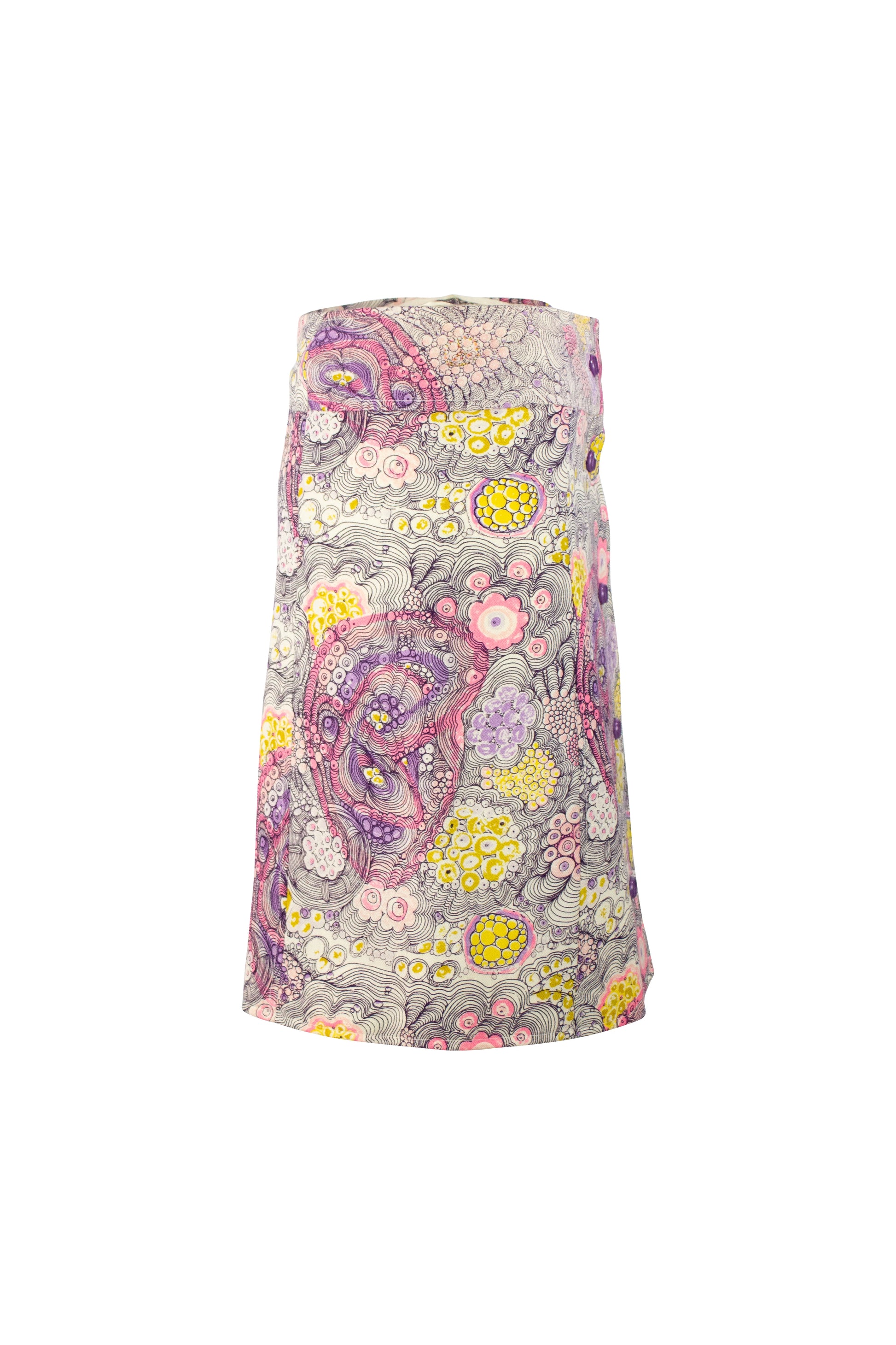 Set with Tie-Dye Floral Skirt and Cardigan Jacket