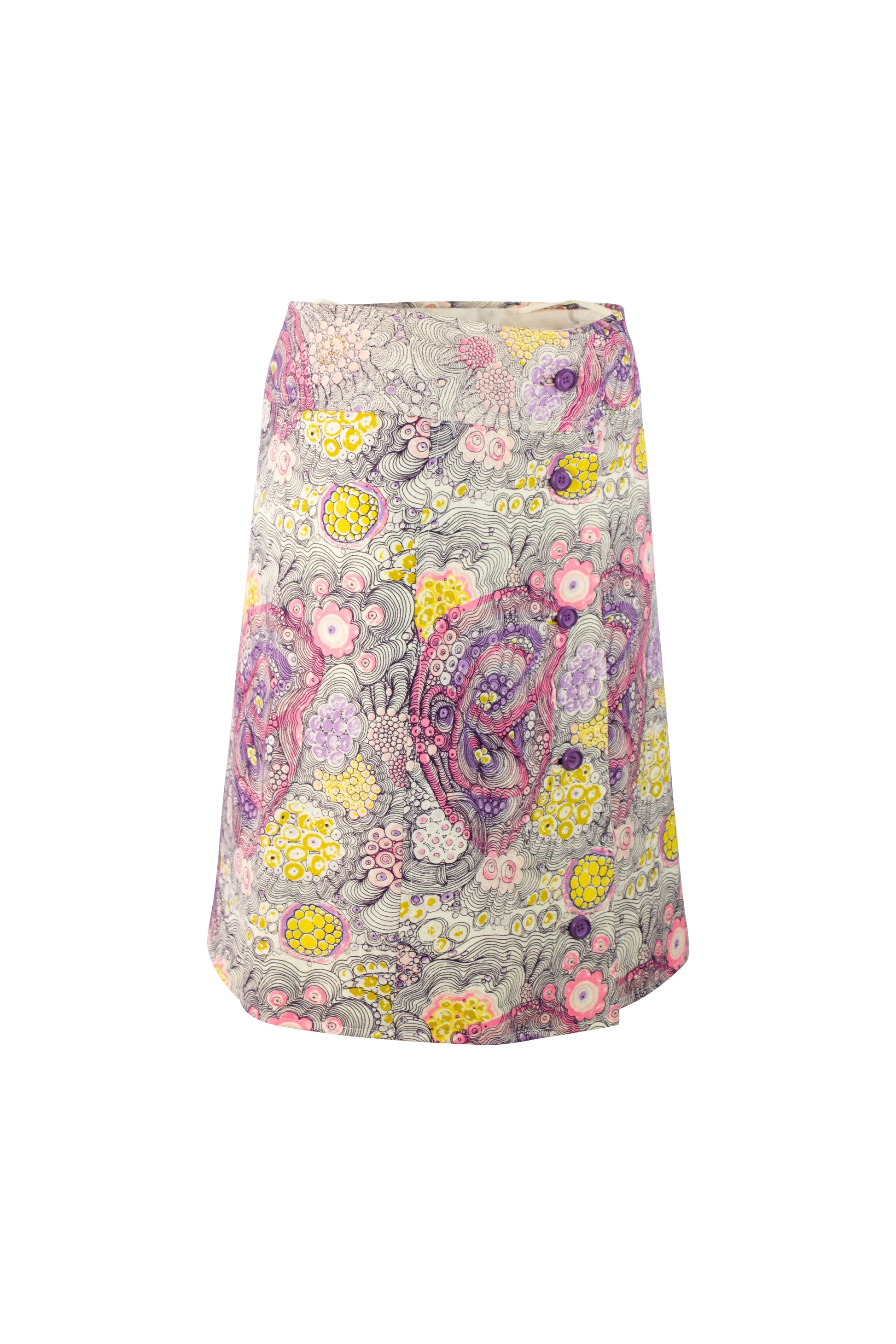 Set with Tie-Dye Floral Skirt and Cardigan Jacket