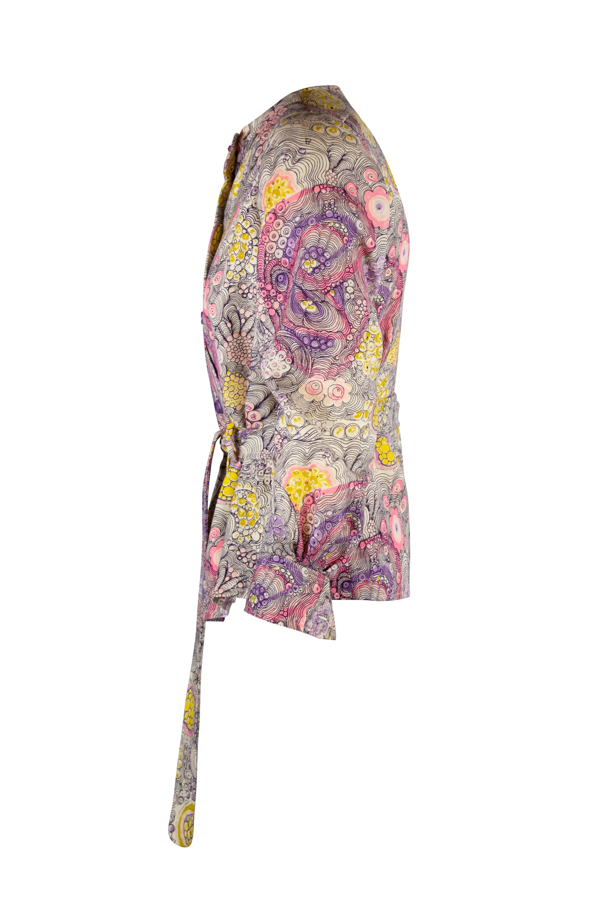 Set with Tie-Dye Floral Skirt and Cardigan Jacket