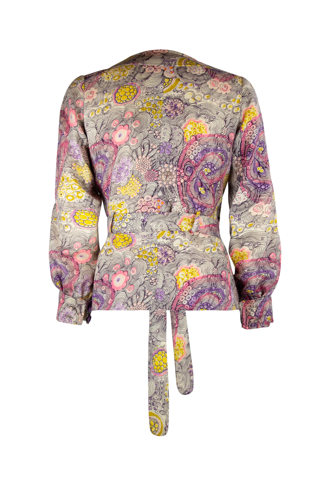 Set with Tie-Dye Floral Skirt and Cardigan Jacket