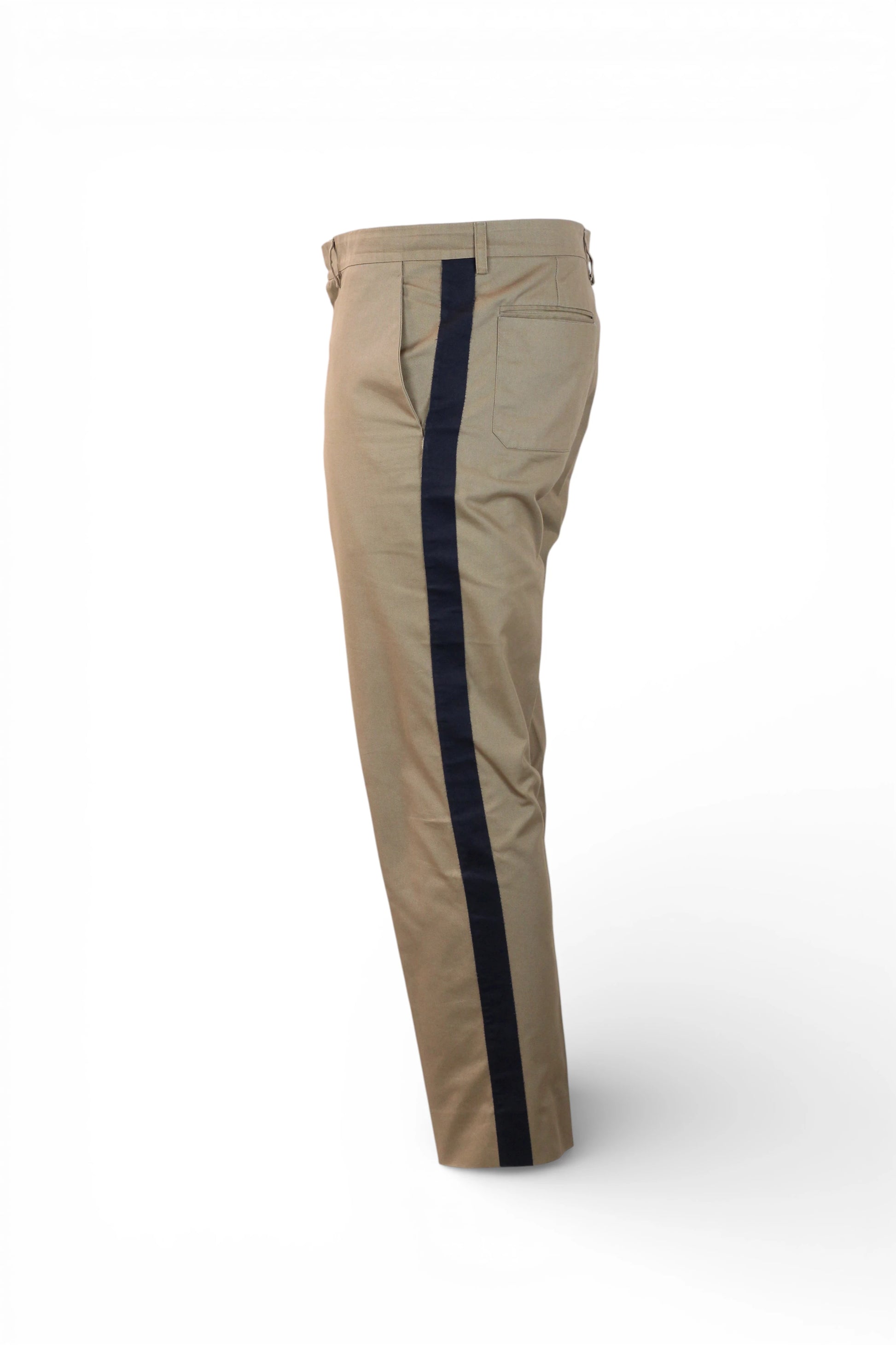 Beige Tapered Trousers with Blue Side Band SS2016