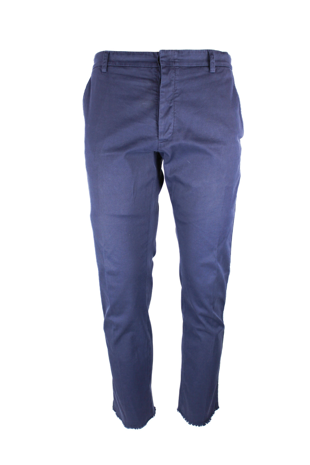 Blue Denim Trousers with Distressed Hem SS2017