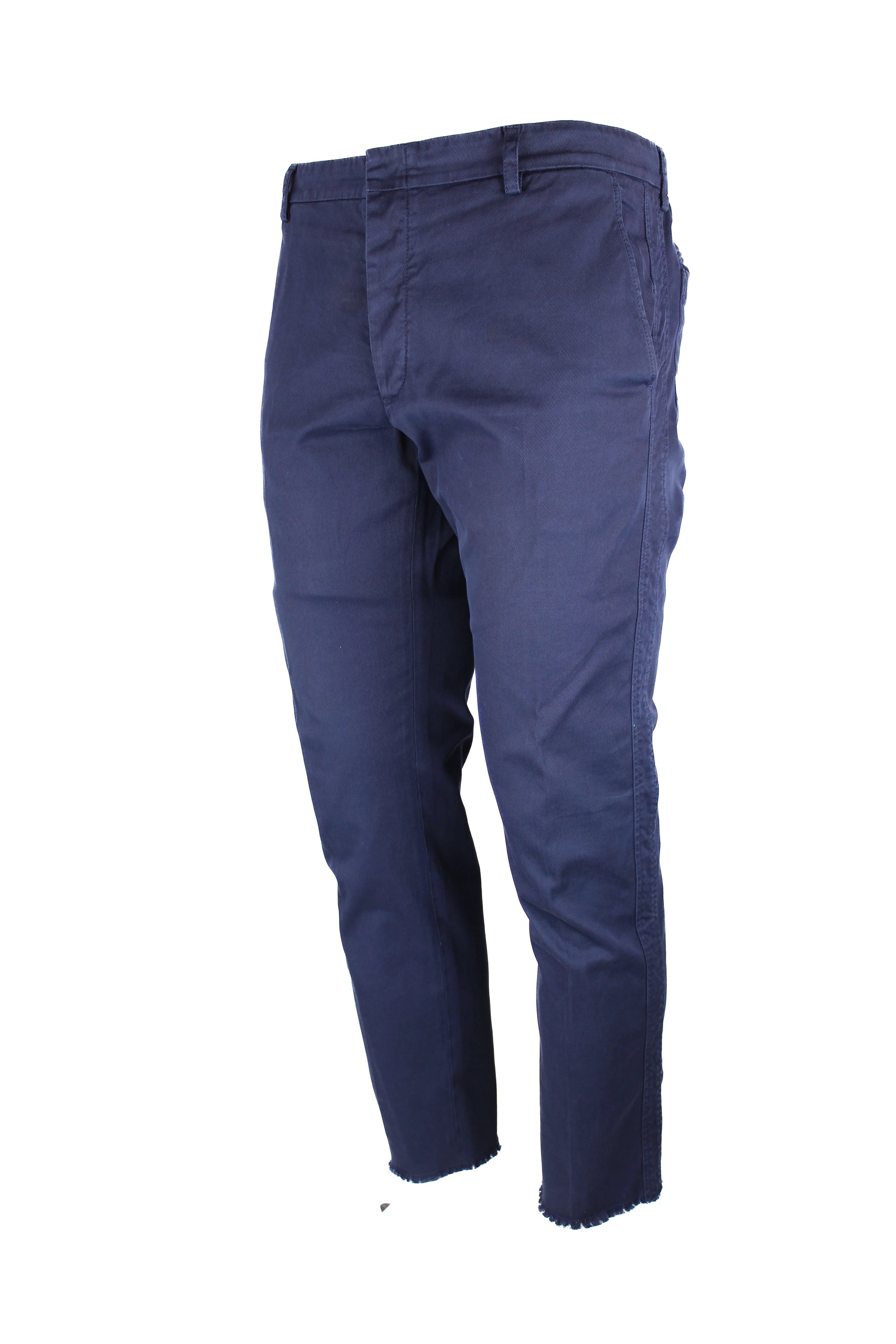 Blue Denim Trousers with Distressed Hem SS2017