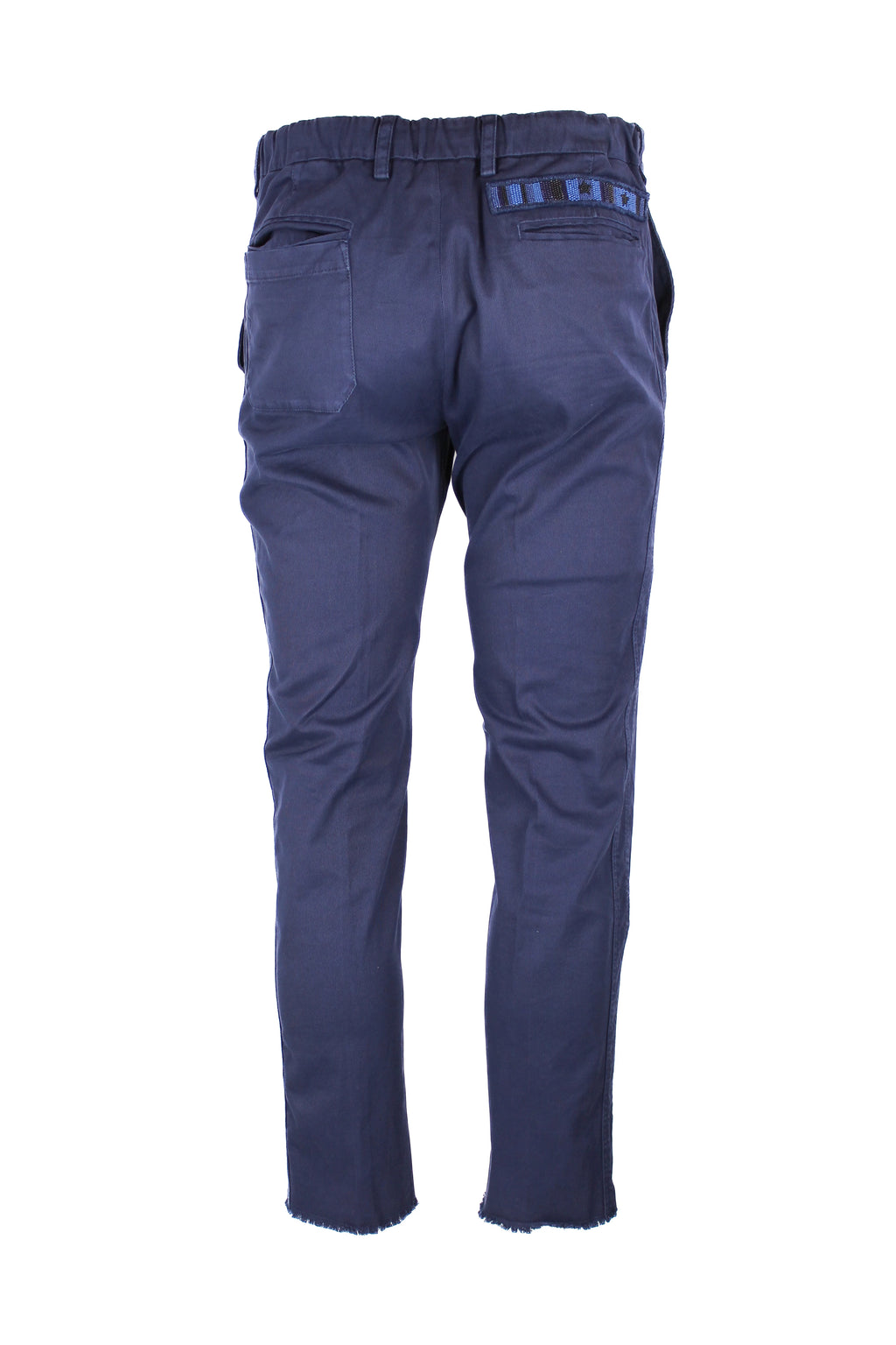 Blue Denim Trousers with Distressed Hem SS2017