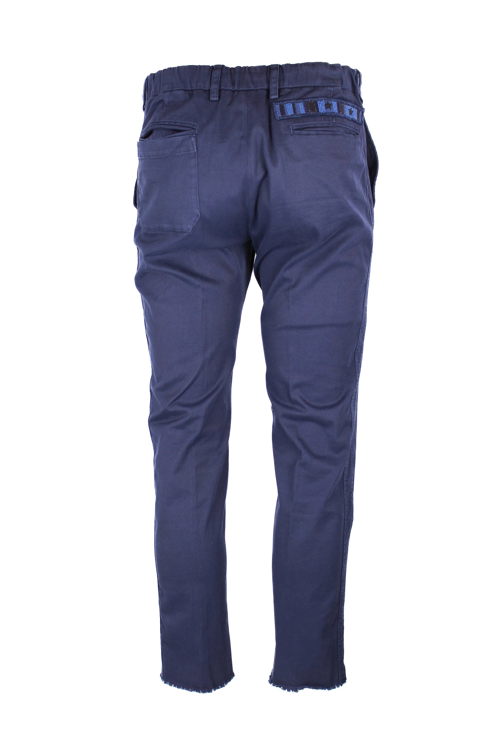 Blue Denim Trousers with Distressed Hem SS2017