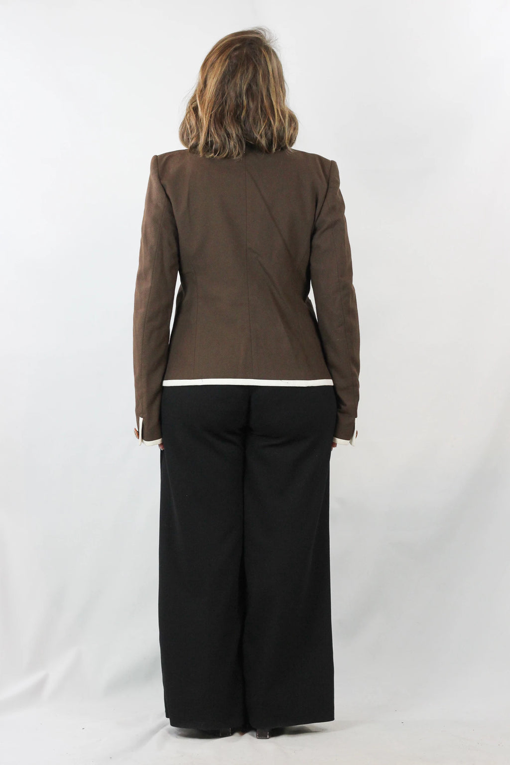 College-Style Blazer with White Trim
