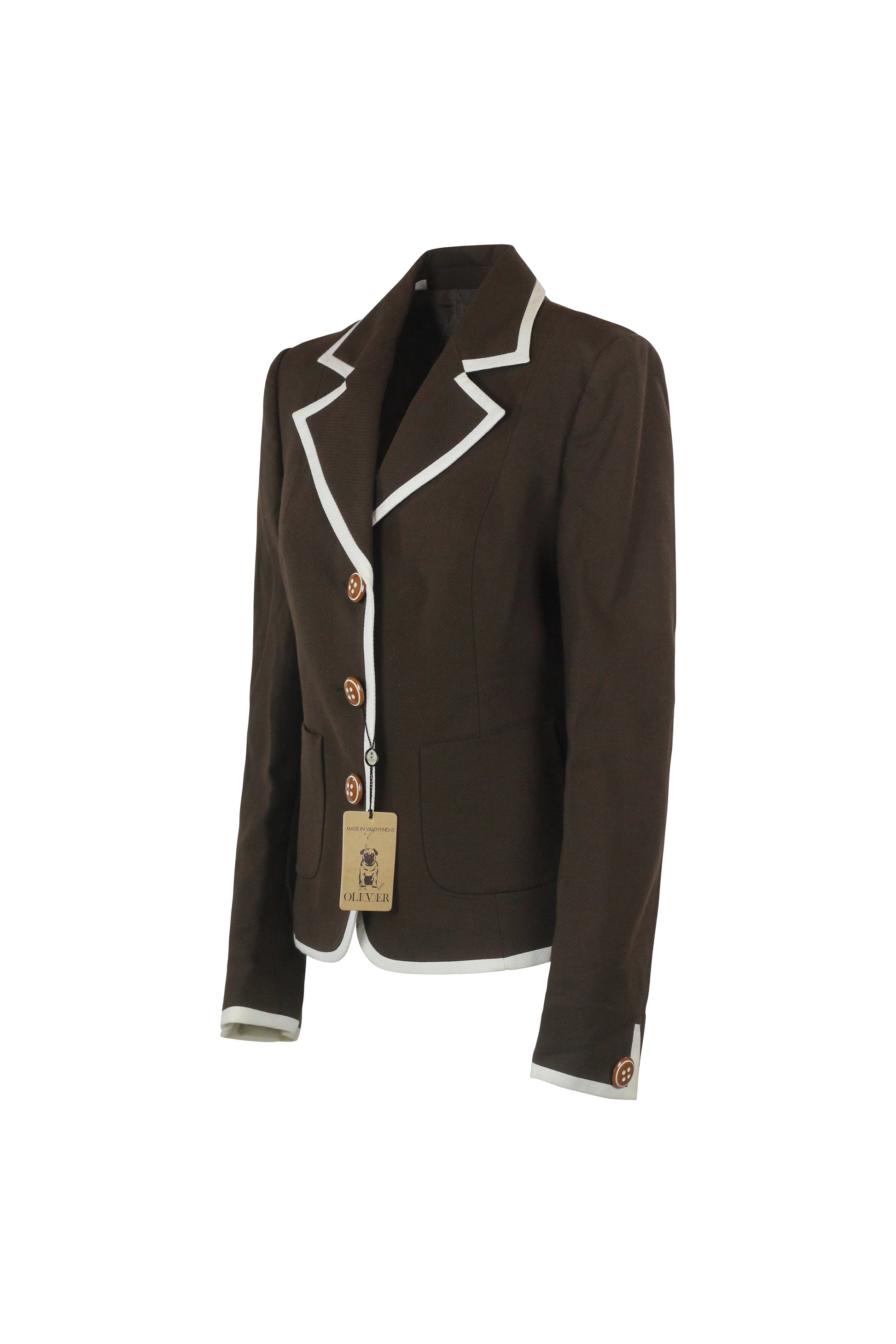 College-Style Blazer with White Trim