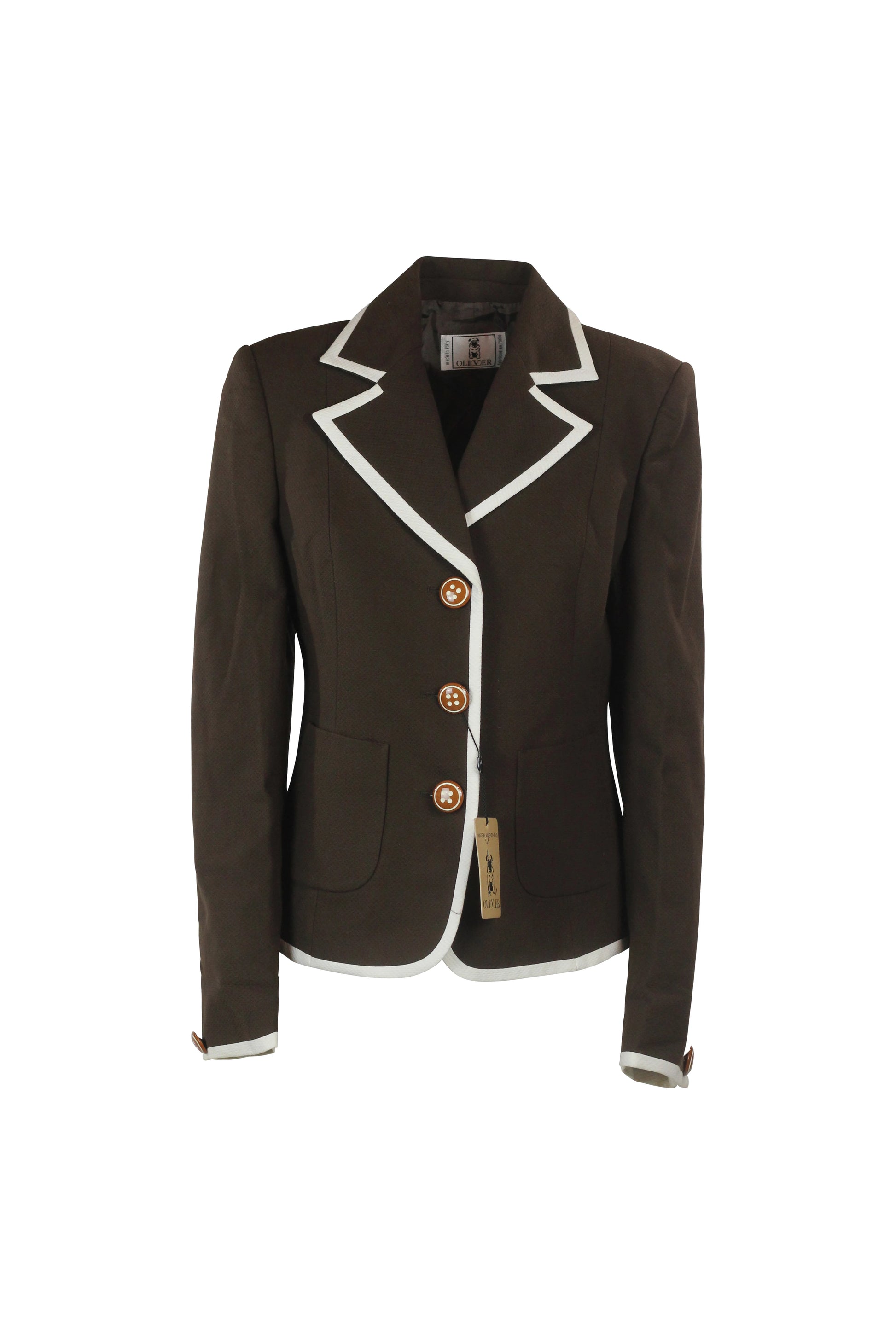 College-Style Blazer with White Trim