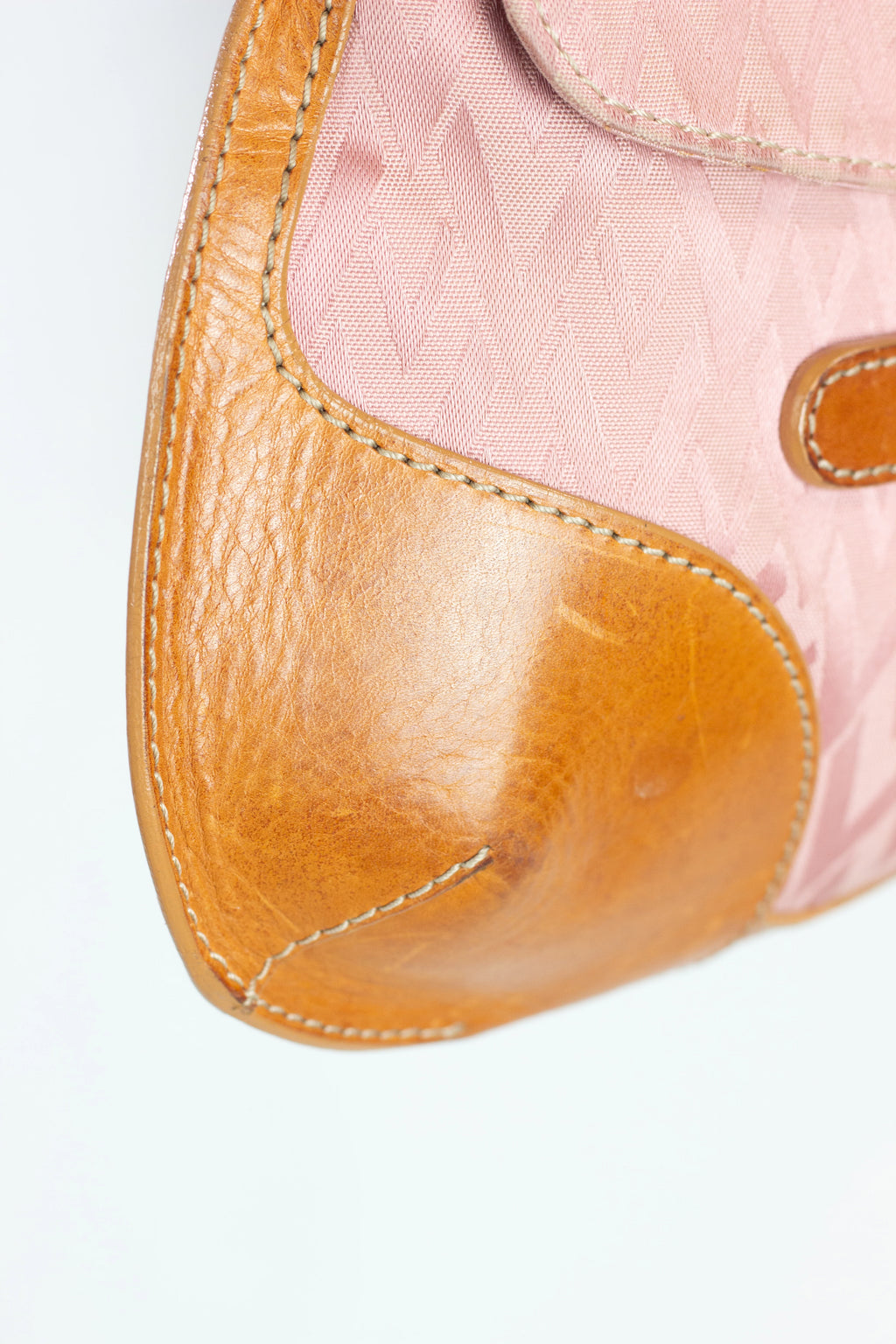 Pink Canvas Shoulder Bag with “Tout le V” Print