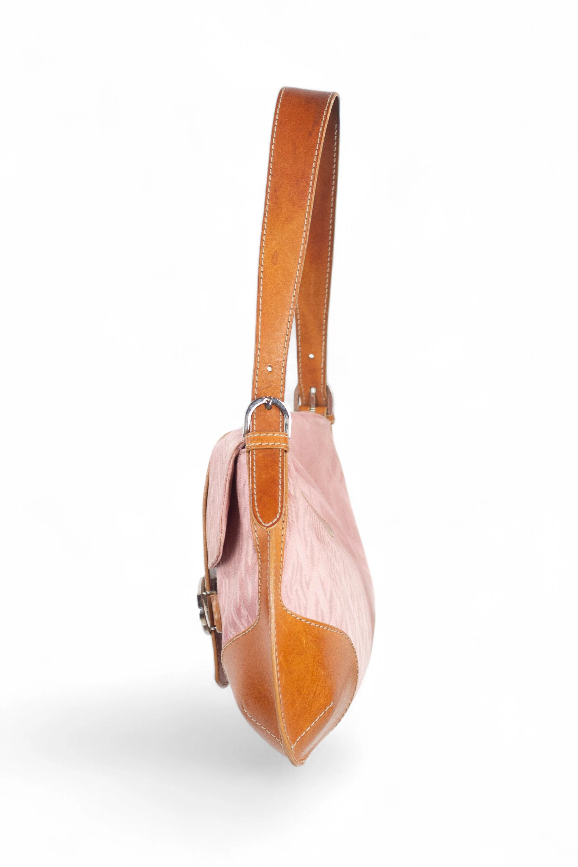 Pink Canvas Shoulder Bag with “Tout le V” Print