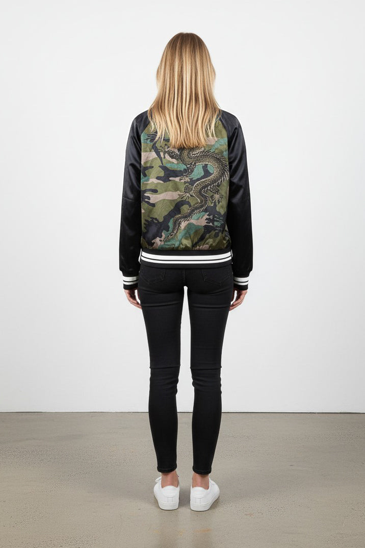 Camo Dragon Embroidery Bomber Jacket SS2016