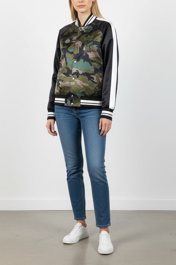 Camo Dragon Embroidery Bomber Jacket SS2016