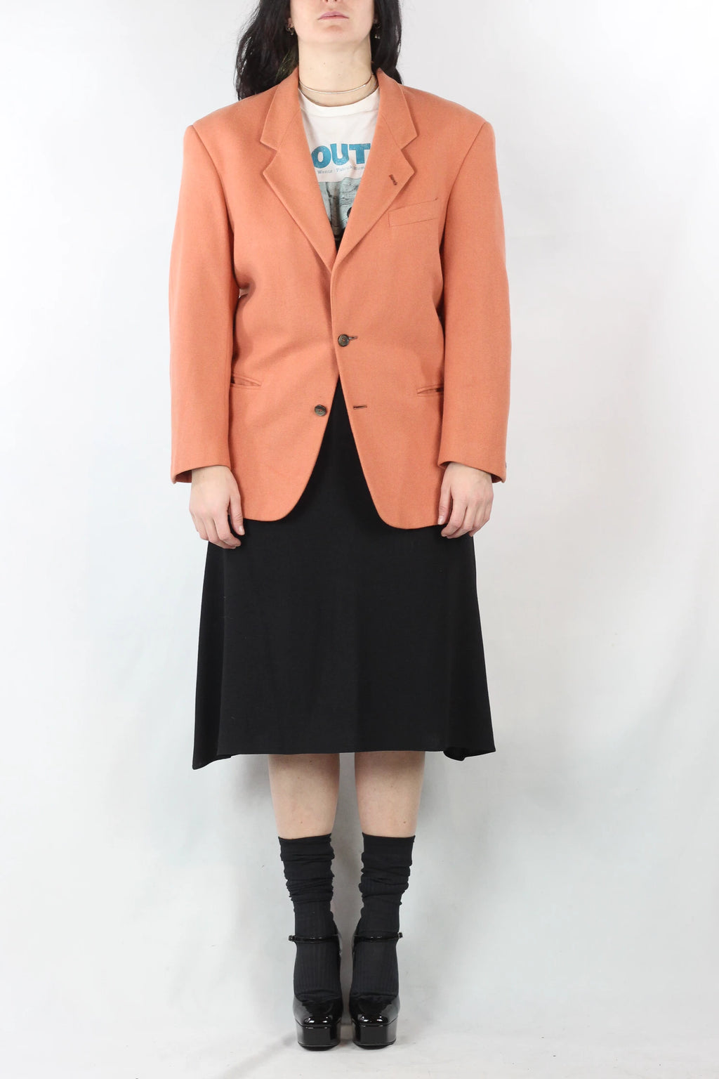 Apricot Orange Oversized Blazer