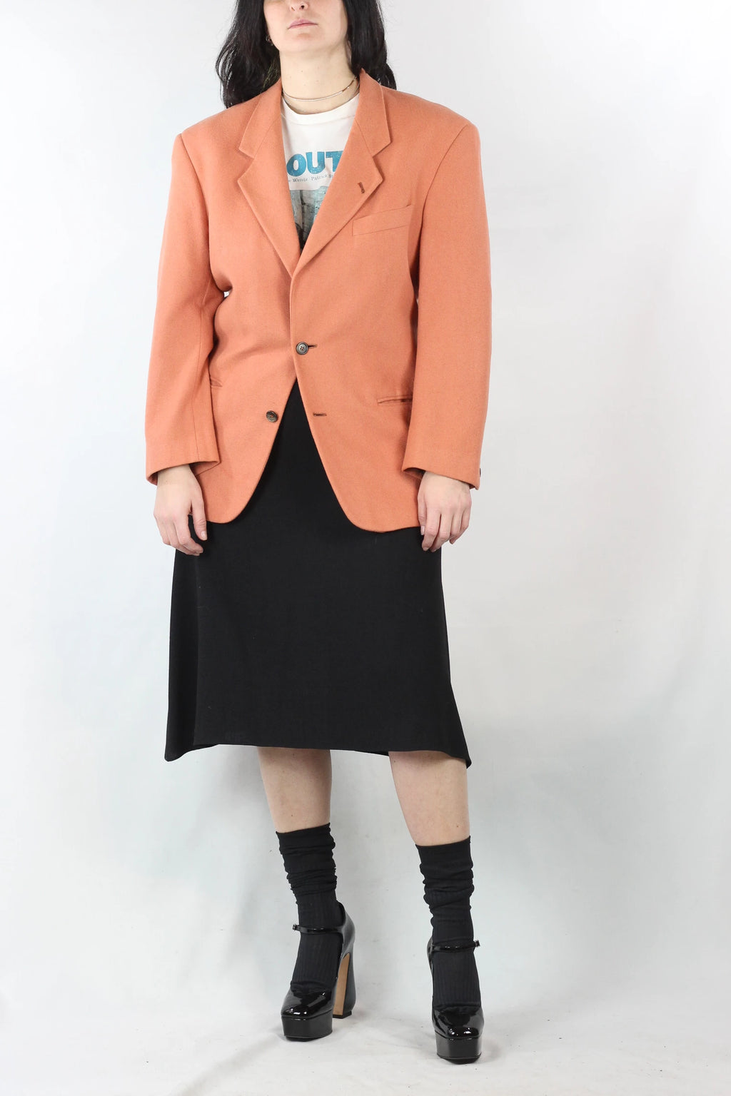 Apricot Orange Oversized Blazer