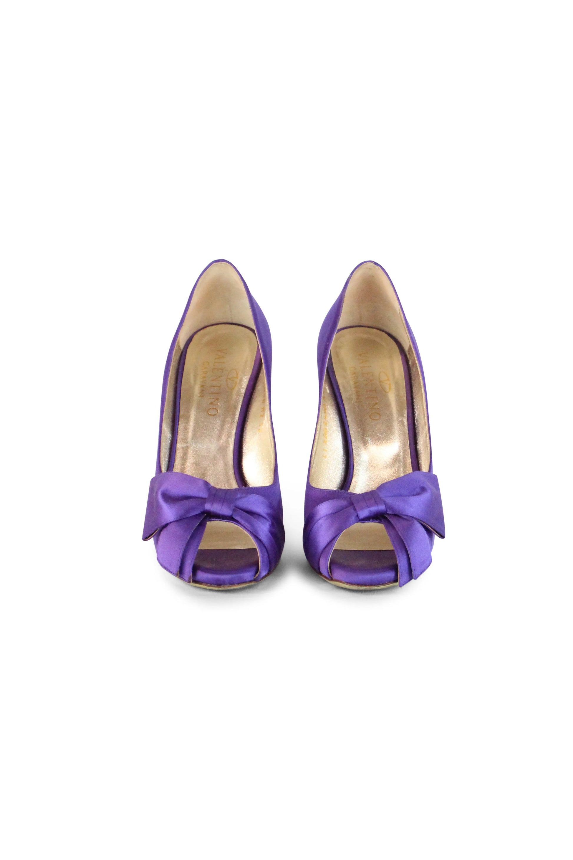 Vintage purple open toe pumps