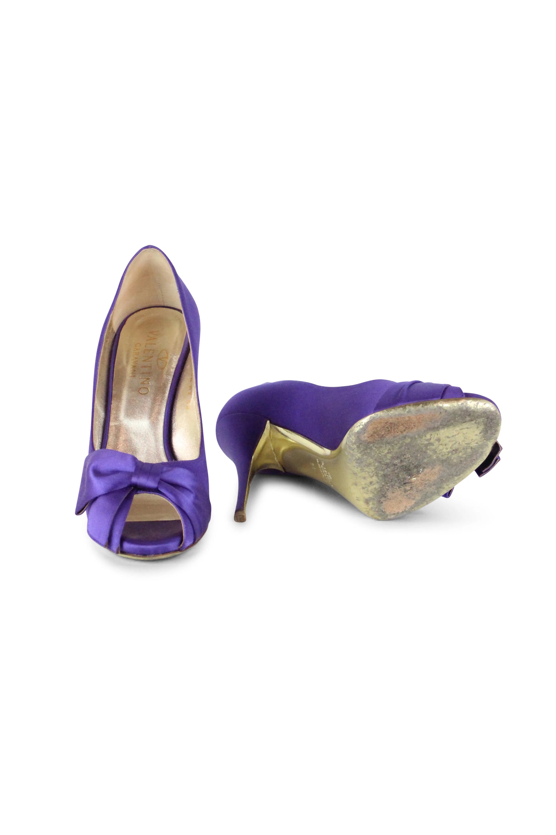 Vintage purple open toe pumps