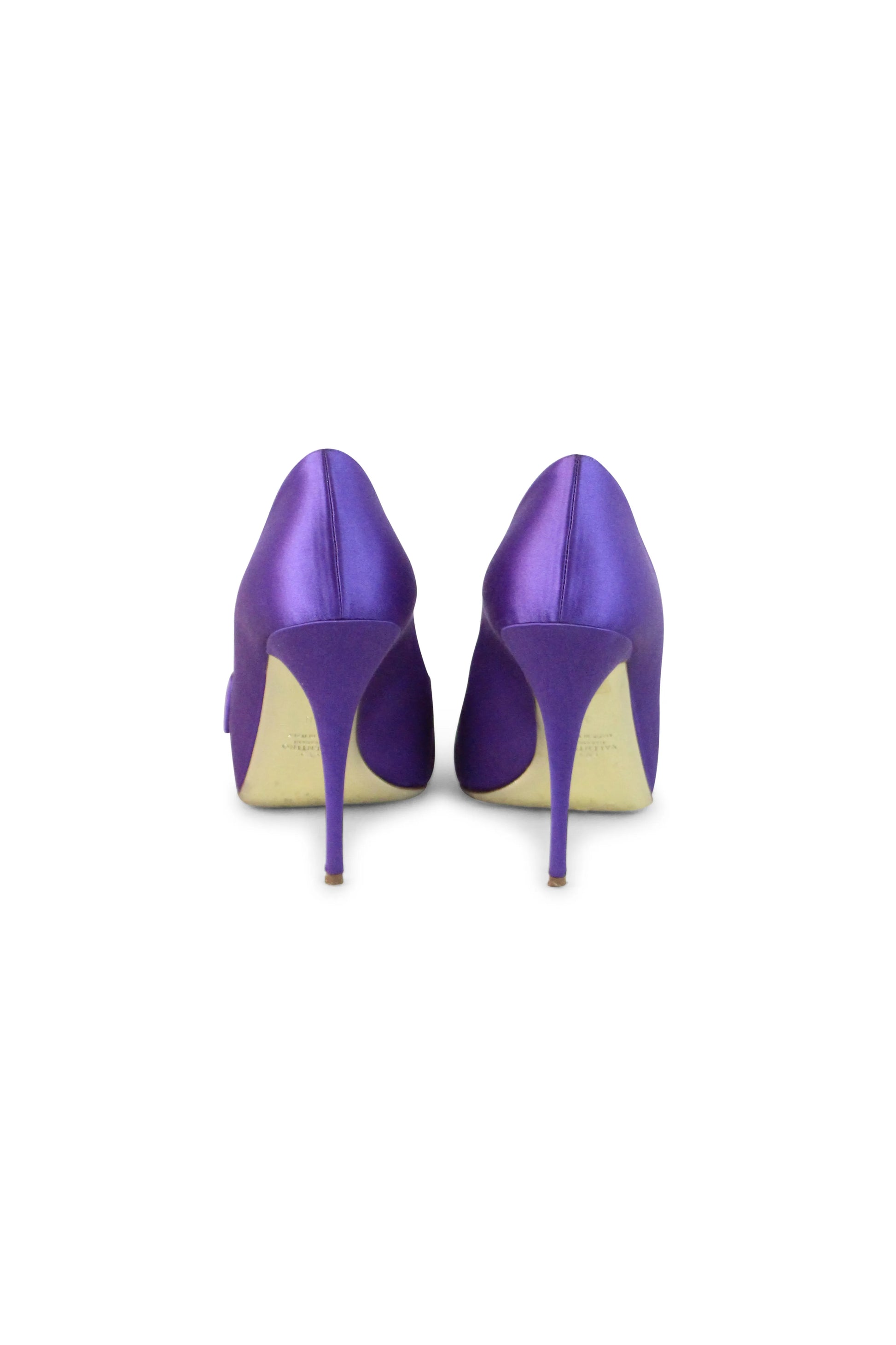 Vintage purple open toe pumps
