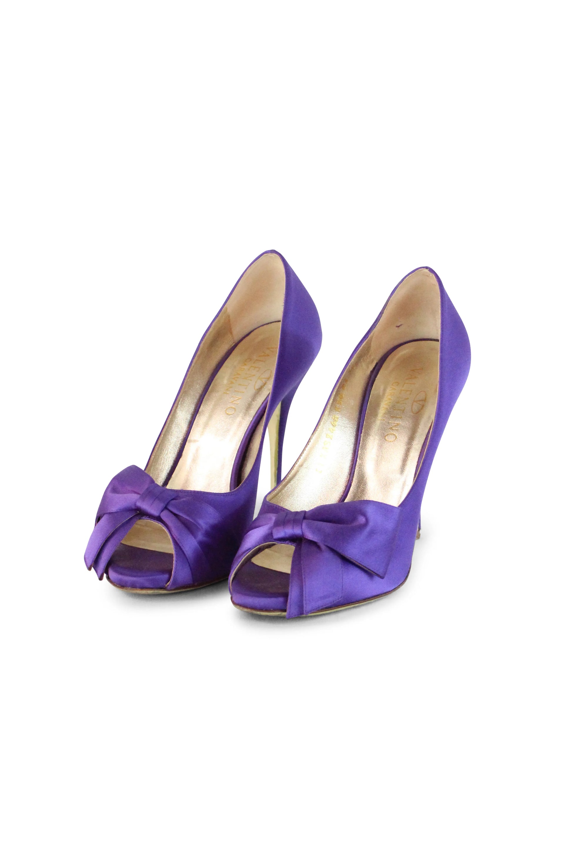 Vintage purple open toe pumps