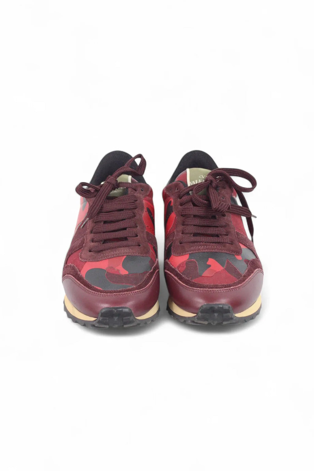 Red rockstud sneakers