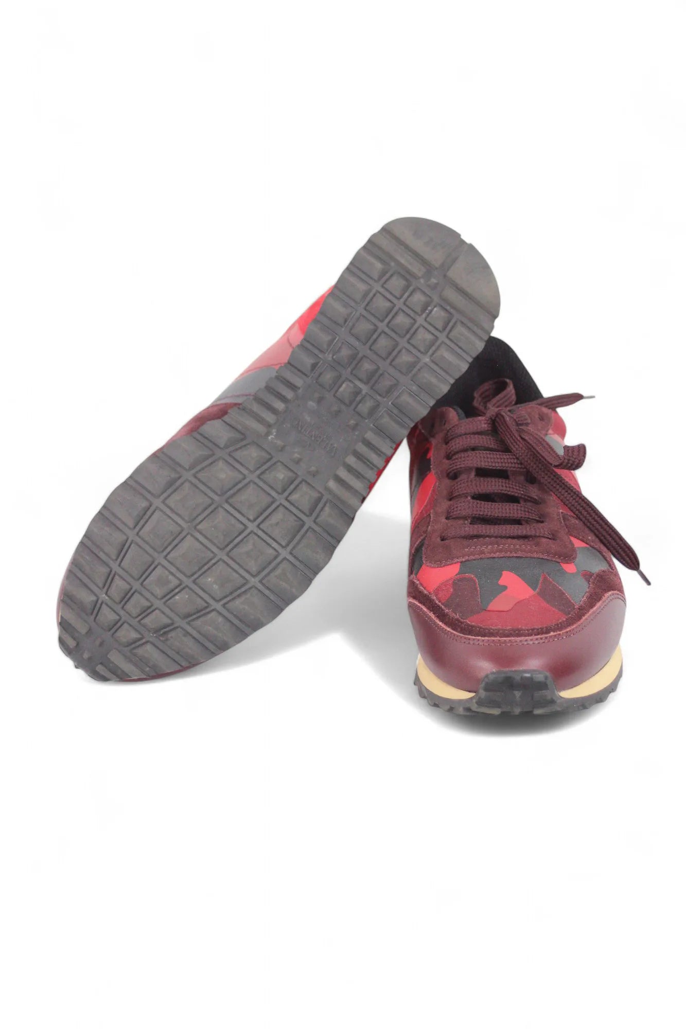 Red rockstud sneakers