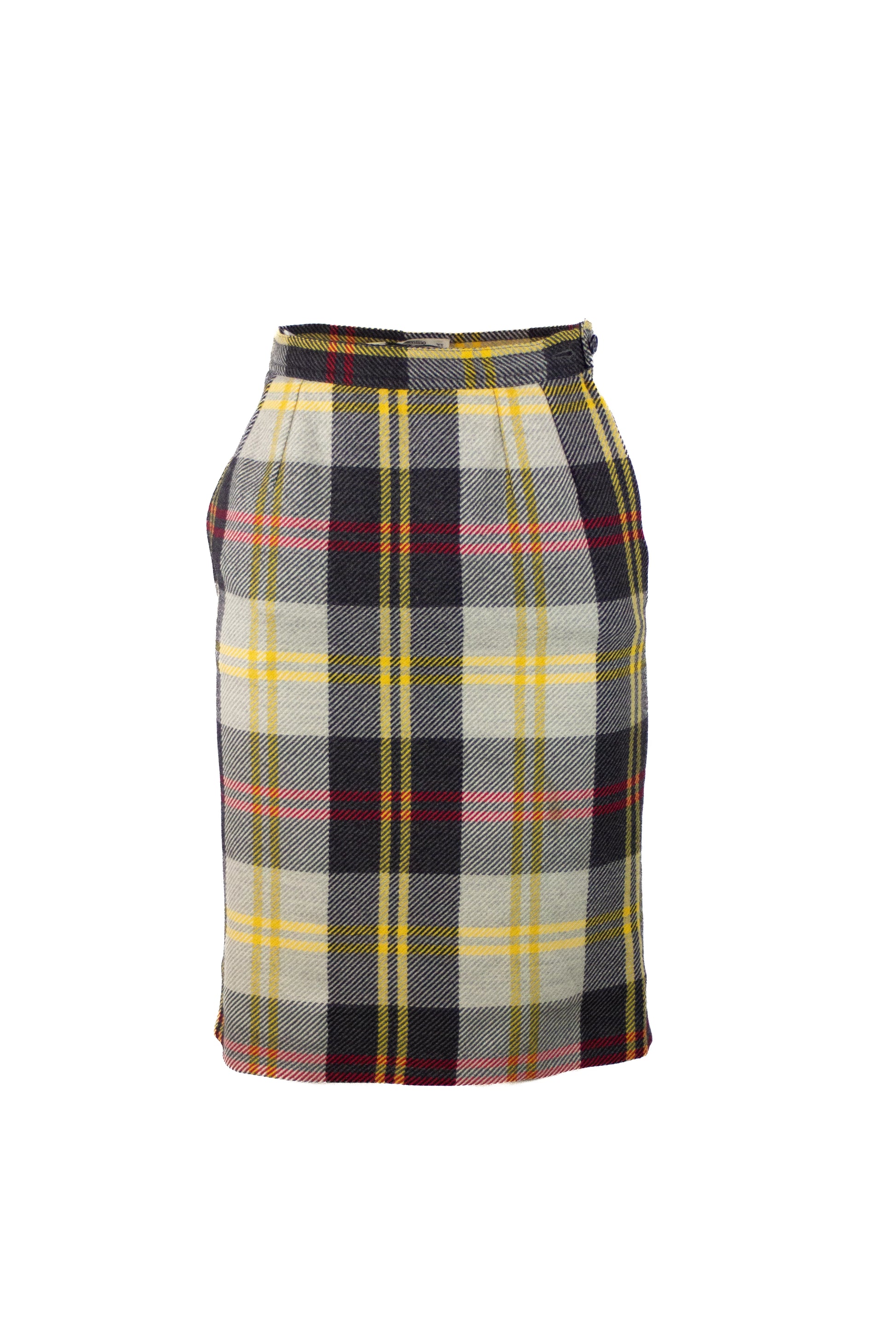 Wool High-Waisted Skirt in Maxi Check