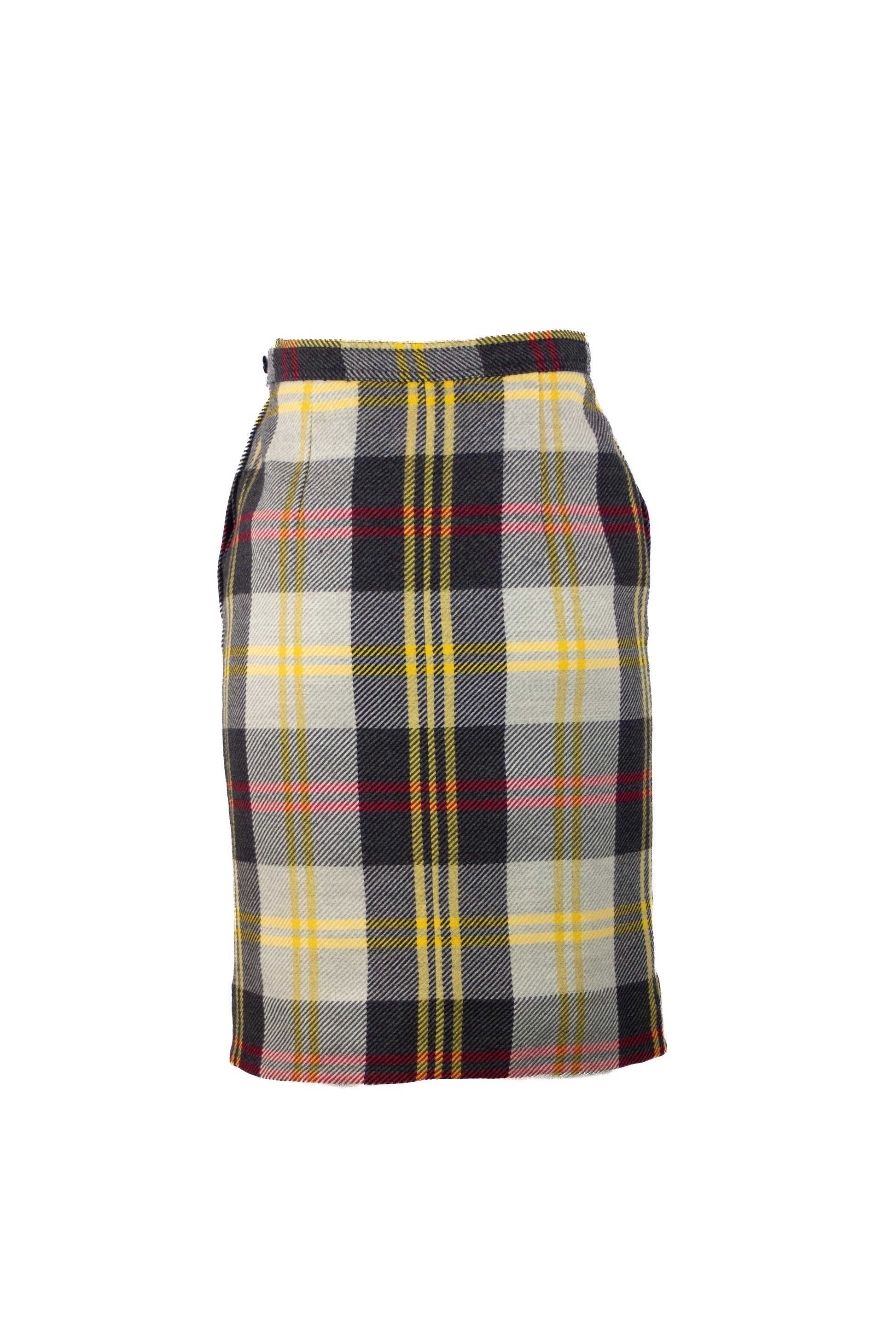 Wool High-Waisted Skirt in Maxi Check