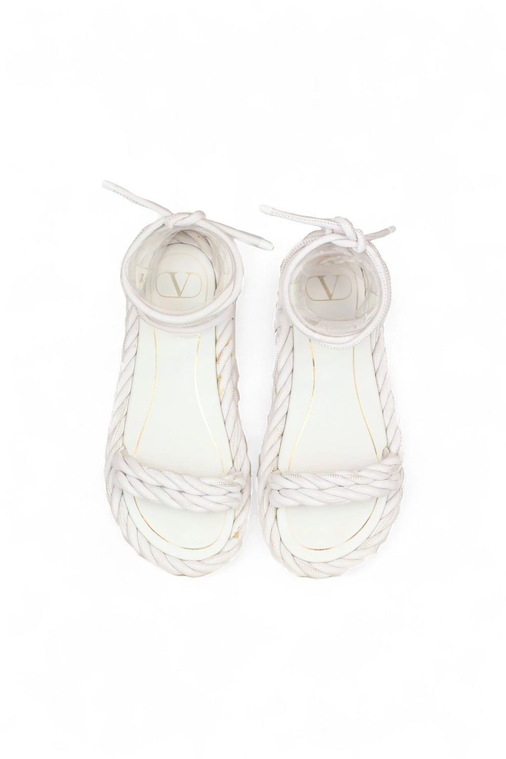 White Leather Rope Sandals SS2020