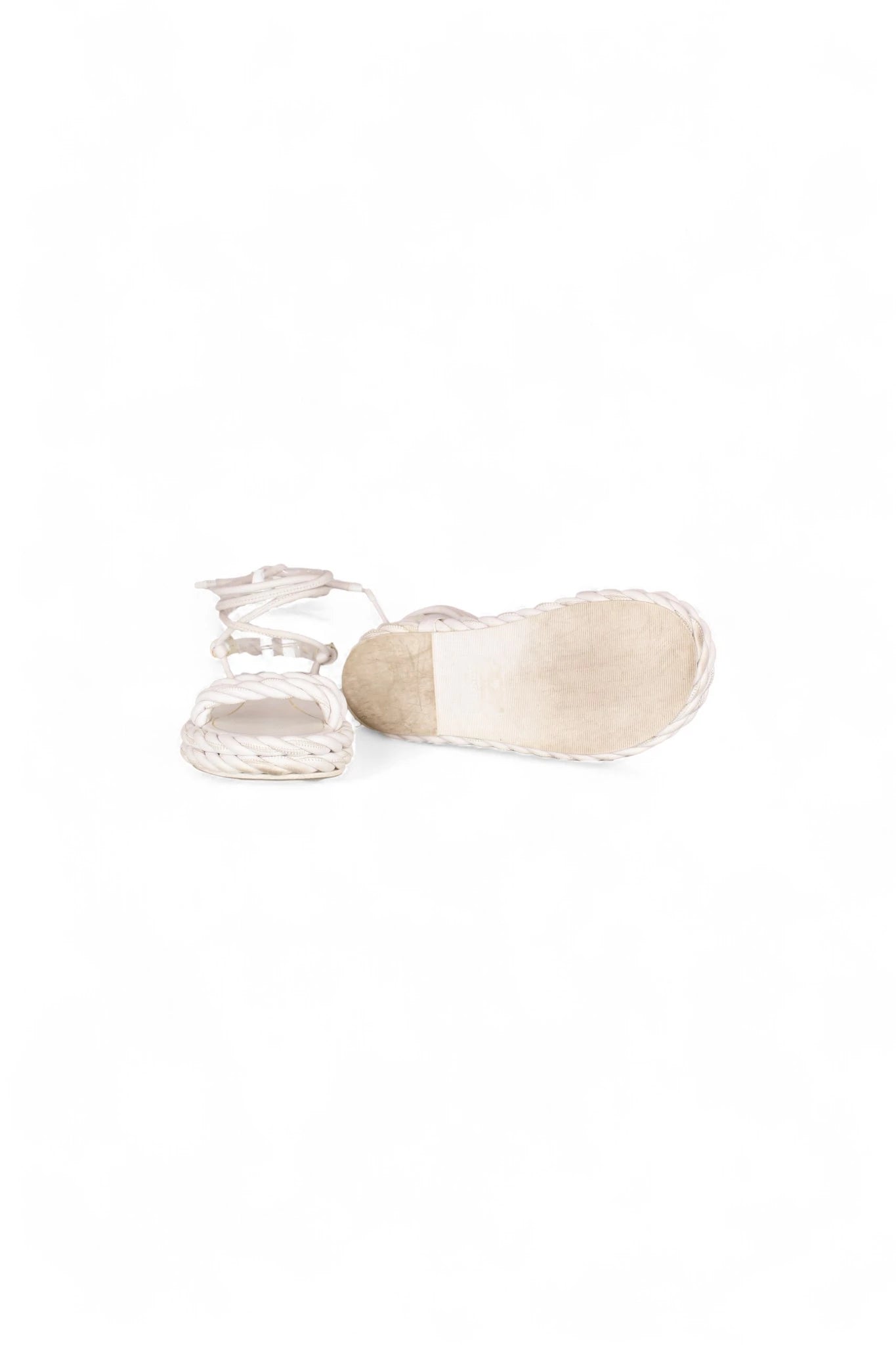 White Leather Rope Sandals SS2020