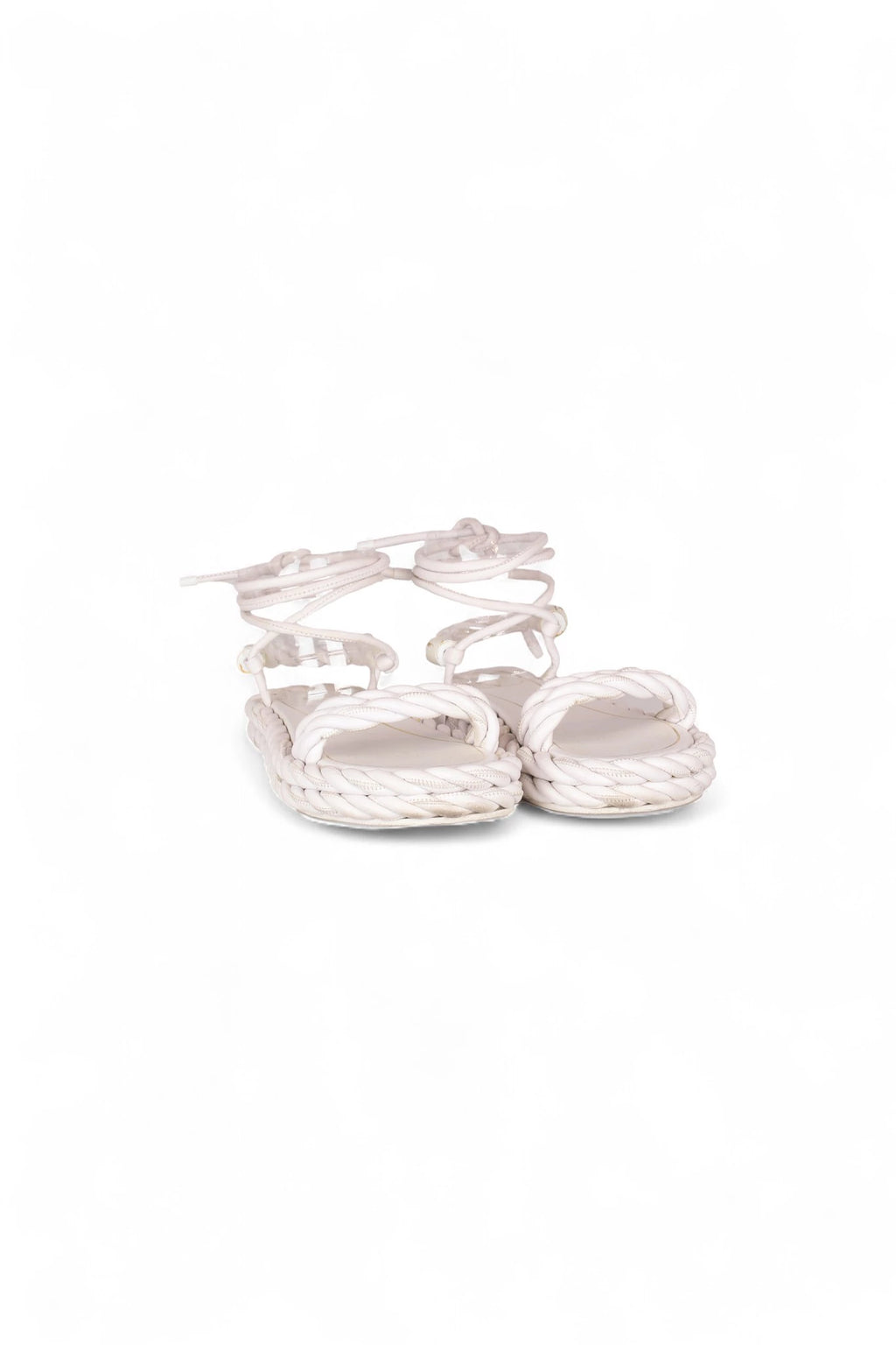 White Leather Rope Sandals SS2020