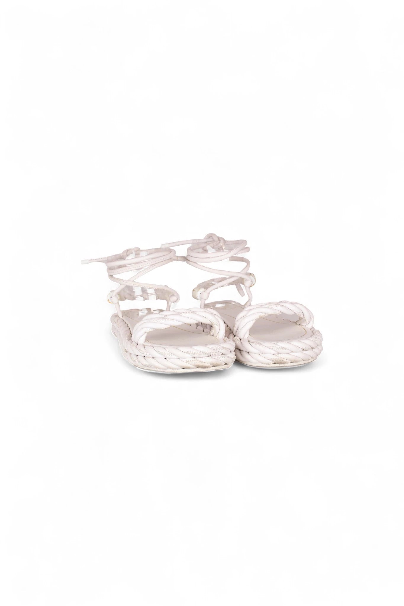 White Leather Rope Sandals SS2020