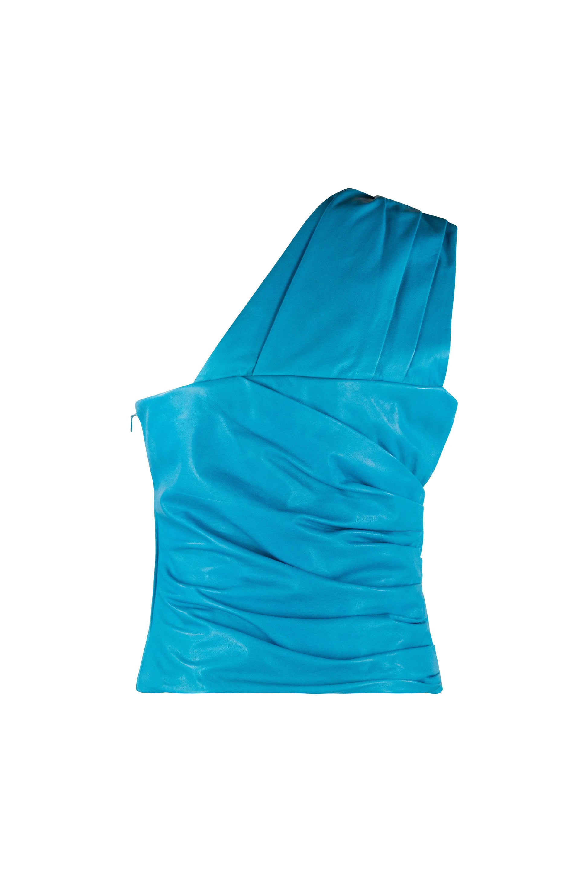 One shoulder leather top SS2019