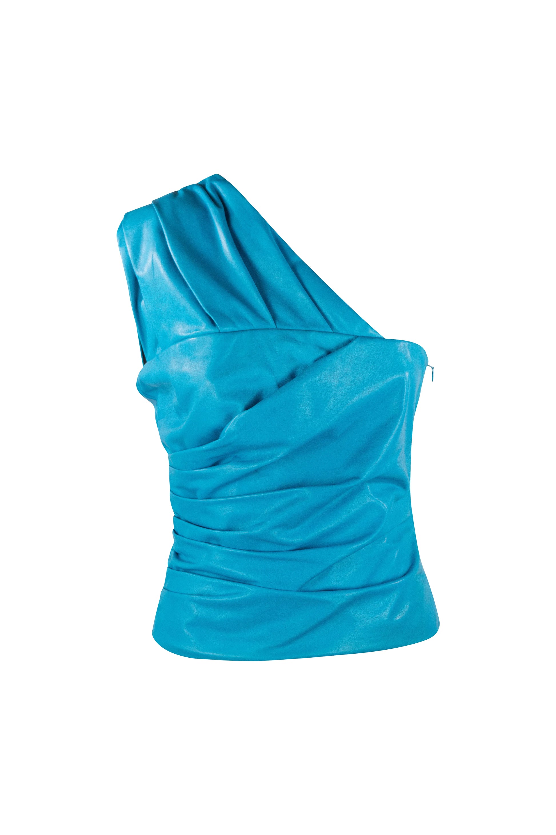 One shoulder leather top SS2019