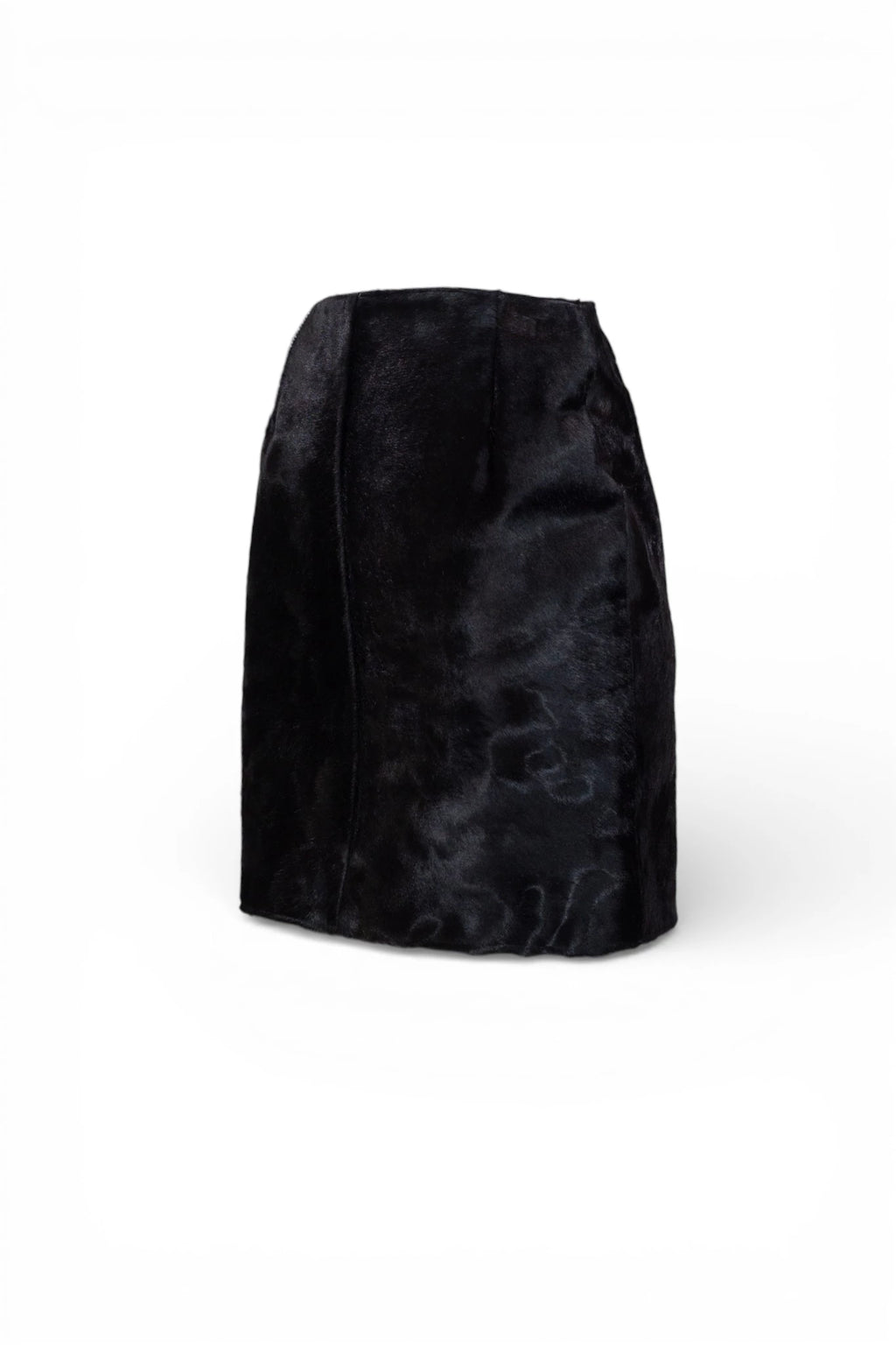 Calf Hair Trapeze Mini Skirt