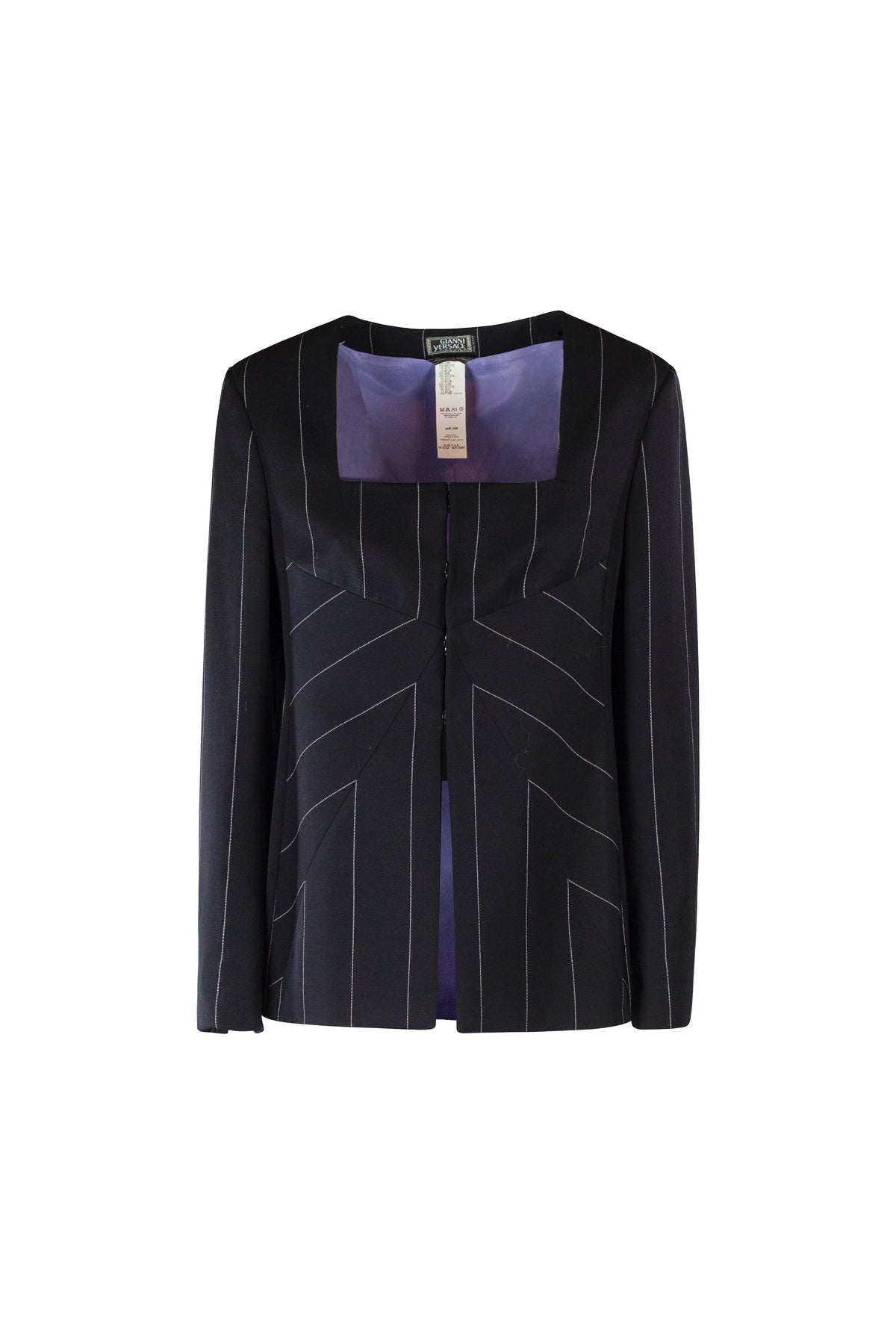 Pinstripe Wool Tailleur Skirt Suit Set FW1998