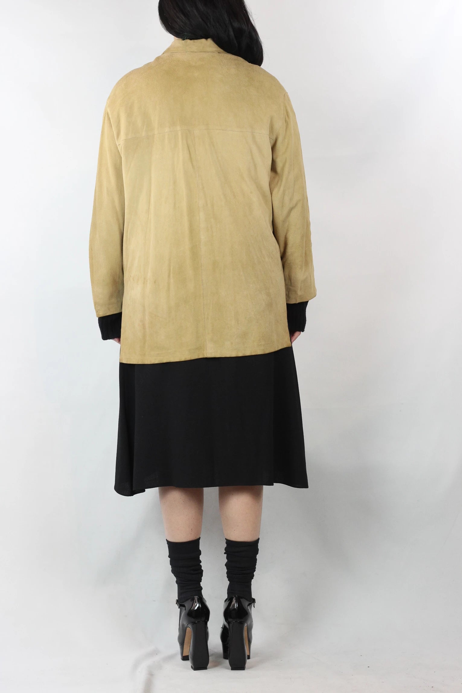 Suede Jacket with Front Zipper